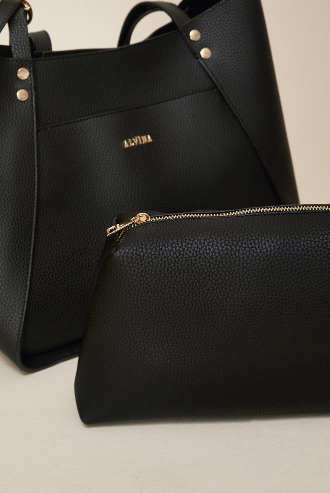 Hijab clothing BLACK ALVINA FAUX-LEATHER SHOULDER BAG 1286 - ALVİNA