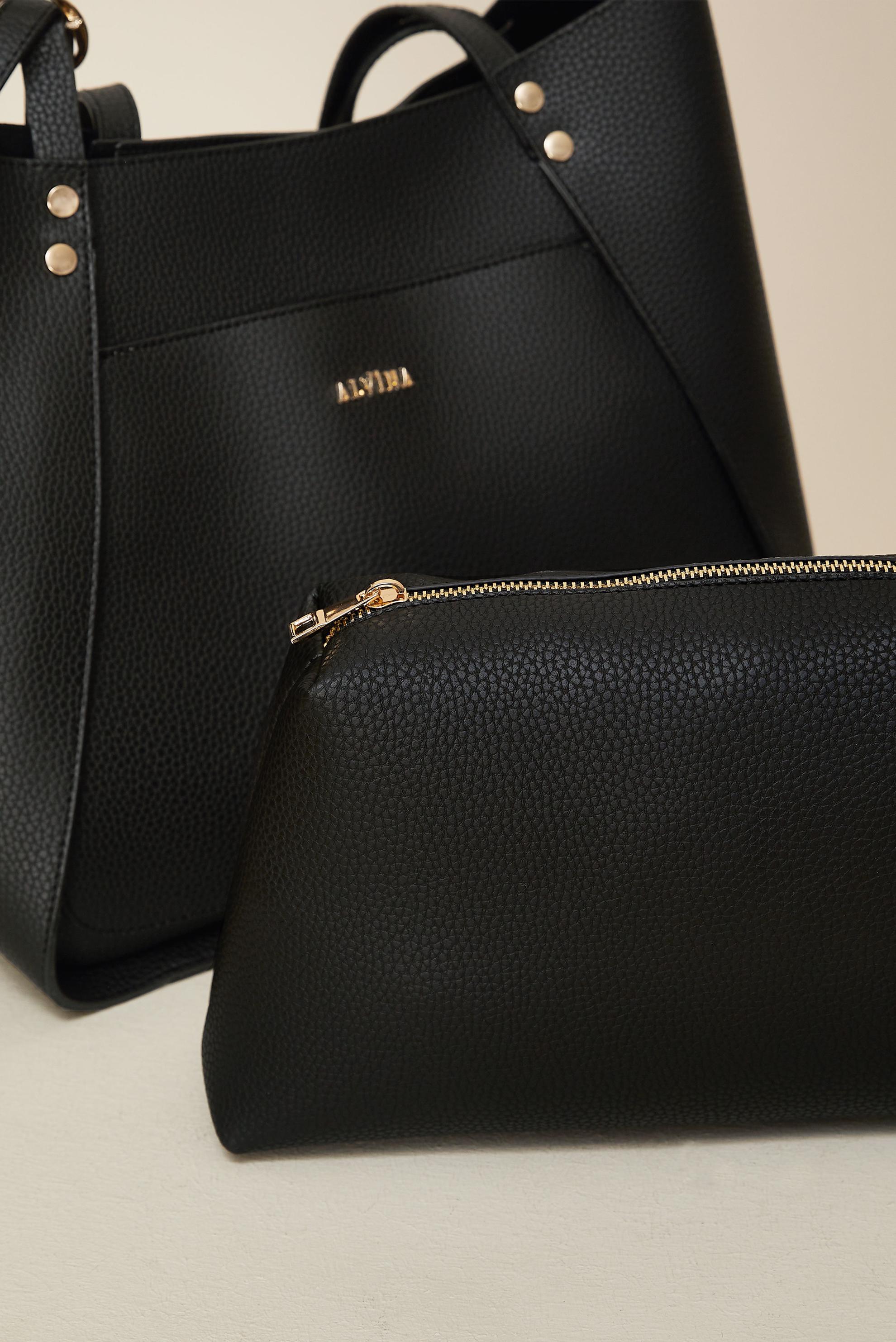 Hijab clothing BLACK ALVINA FAUX-LEATHER SHOULDER BAG 1286