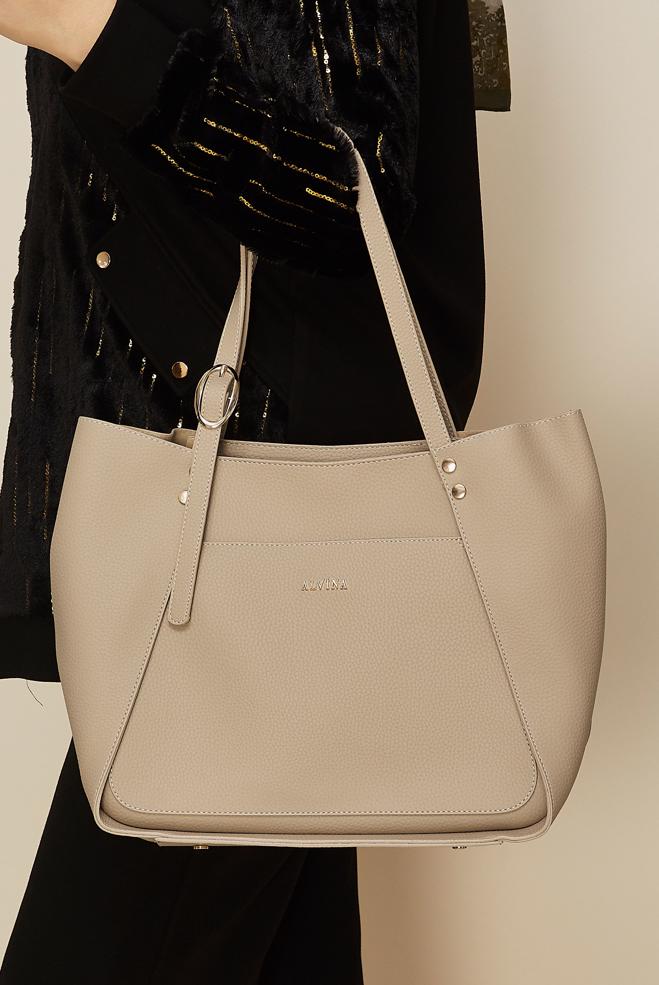 Hijab clothing MINK ALVINA FAUX-LEATHER SHOULDER BAG 1286 - ALVİNA