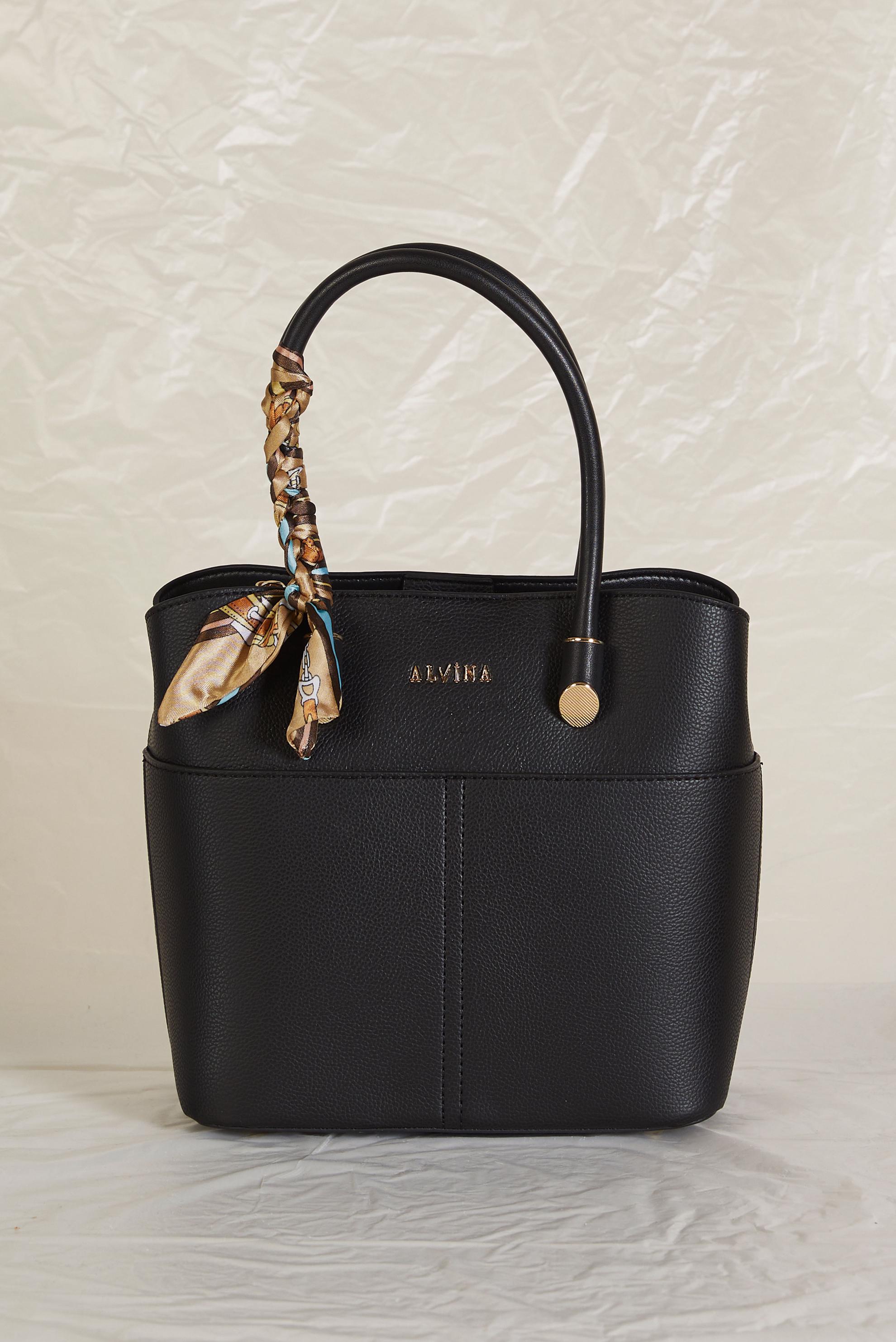 Tesettür giyim SİYAH ALVİNA FULAR DETAYLI ÇANTA 196