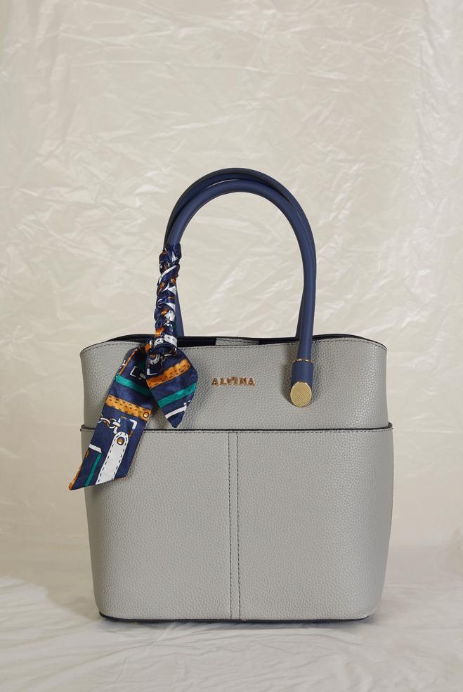 Tesettür giyim GRİ ALVİNA FULAR DETAYLI ÇANTA 196 - ALVİNA