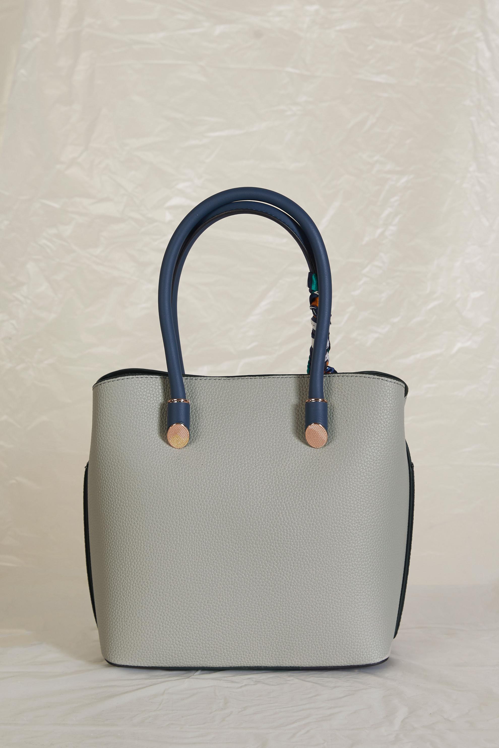 Tesettür giyim GRİ ALVİNA FULAR DETAYLI ÇANTA 196