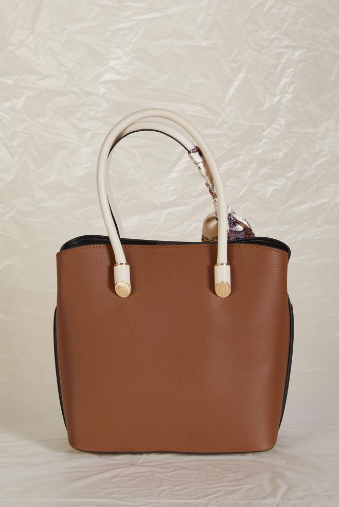 Tesettür giyim TABA ALVİNA FULAR DETAYLI ÇANTA 196 - ALVİNA