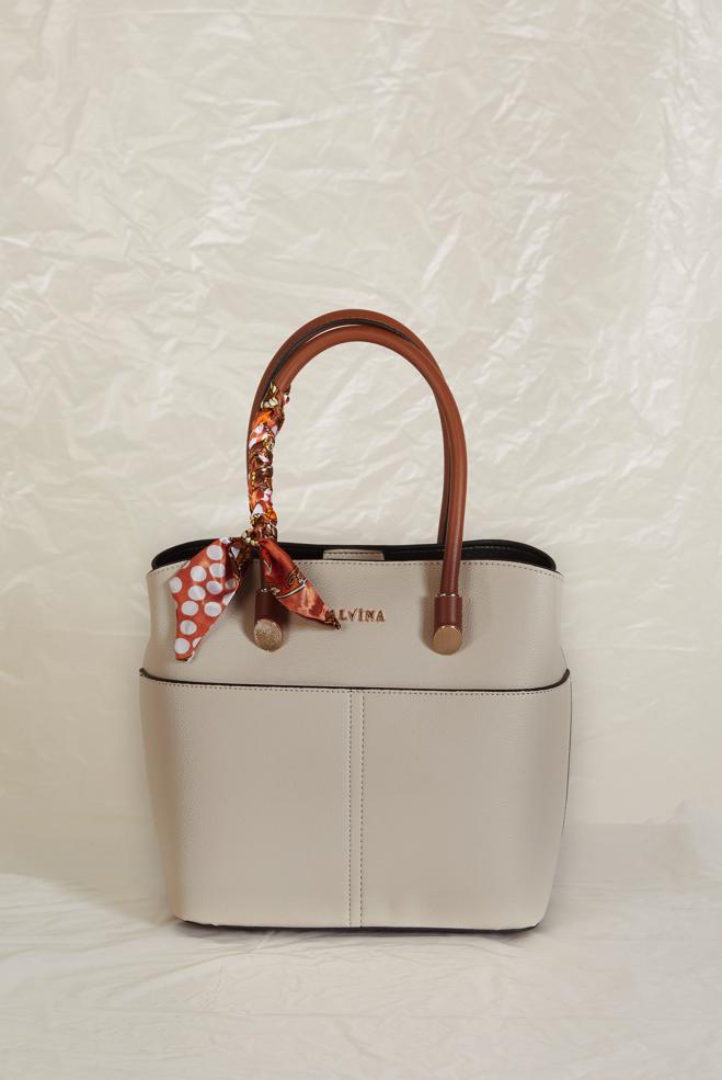 Tesettür giyim VİZON ALVİNA FULAR DETAYLI ÇANTA 196 - ALVİNA