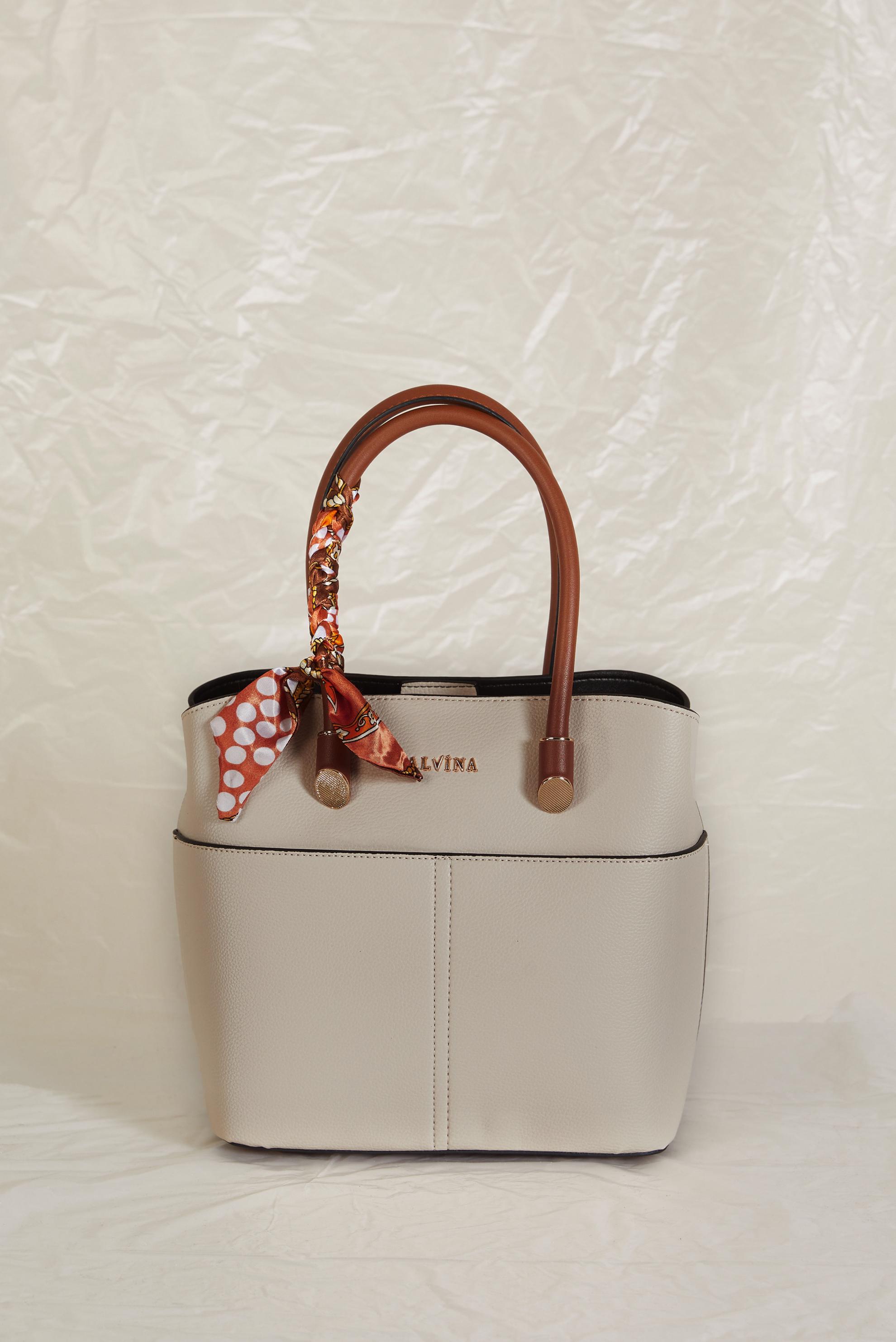 Tesettür giyim VİZON ALVİNA FULAR DETAYLI ÇANTA 196