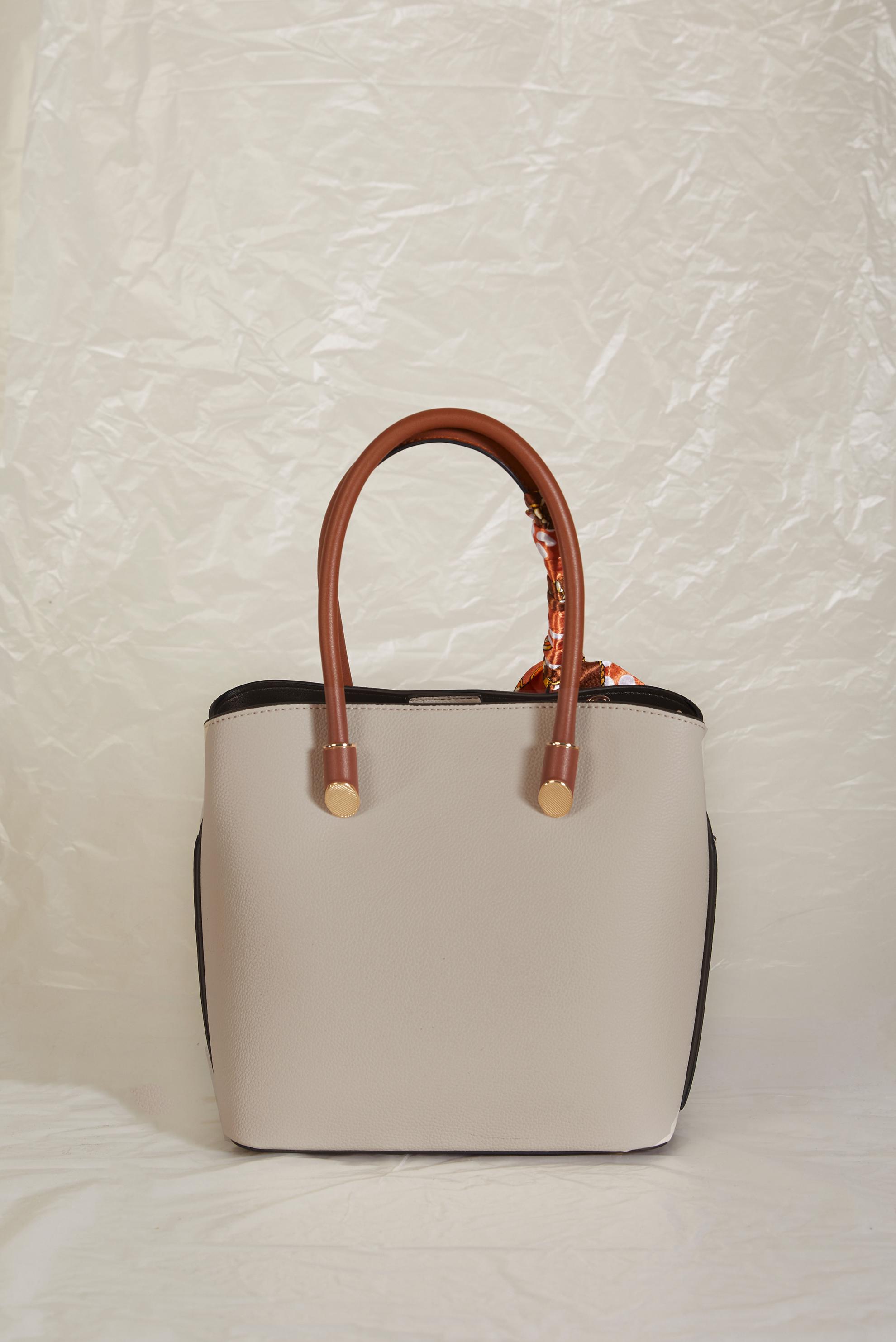 Tesettür giyim VİZON ALVİNA FULAR DETAYLI ÇANTA 196