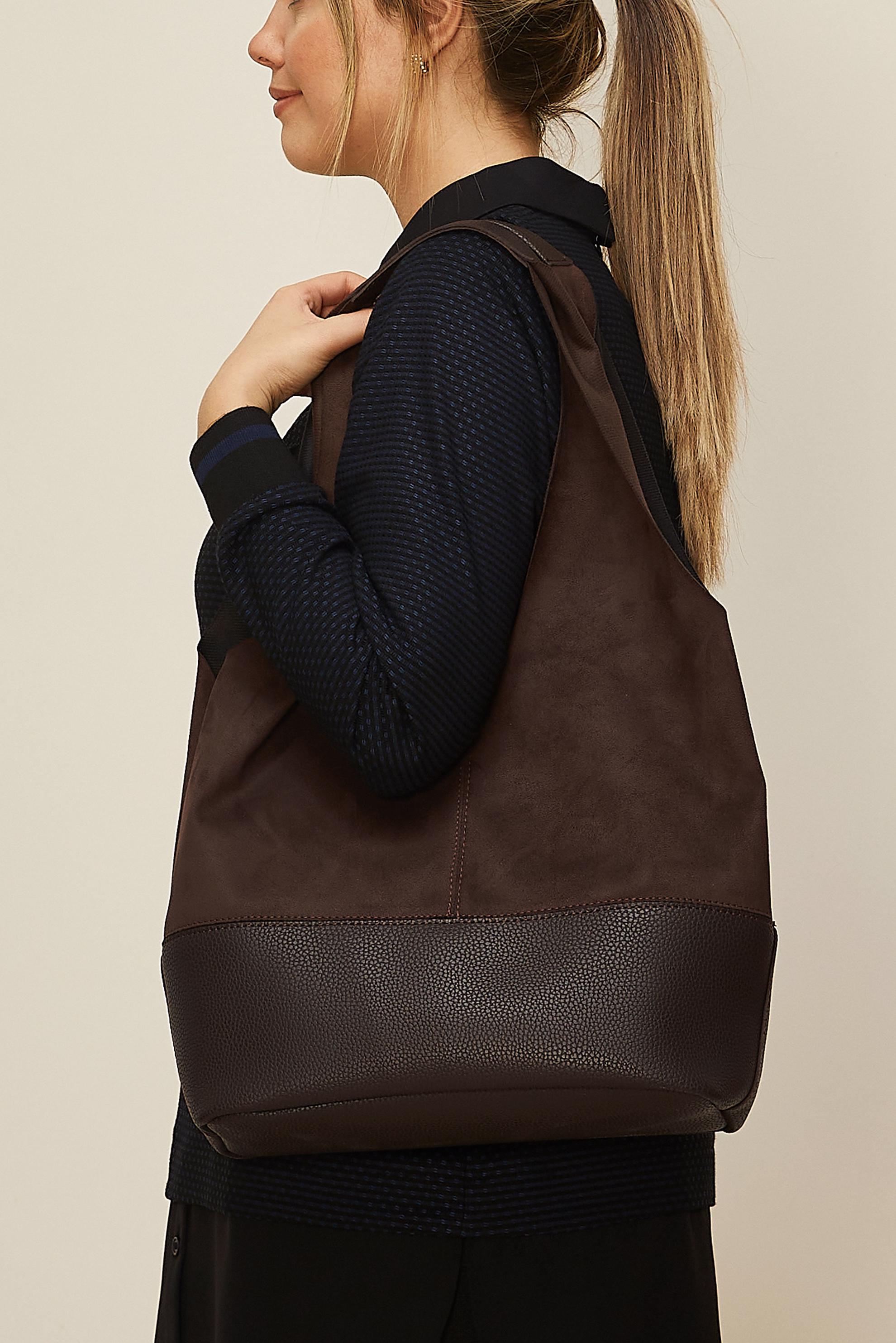 Tesettür giyim KAHVE ALVİNA SÜET DETAYLI KOL ÇANTASI 1972