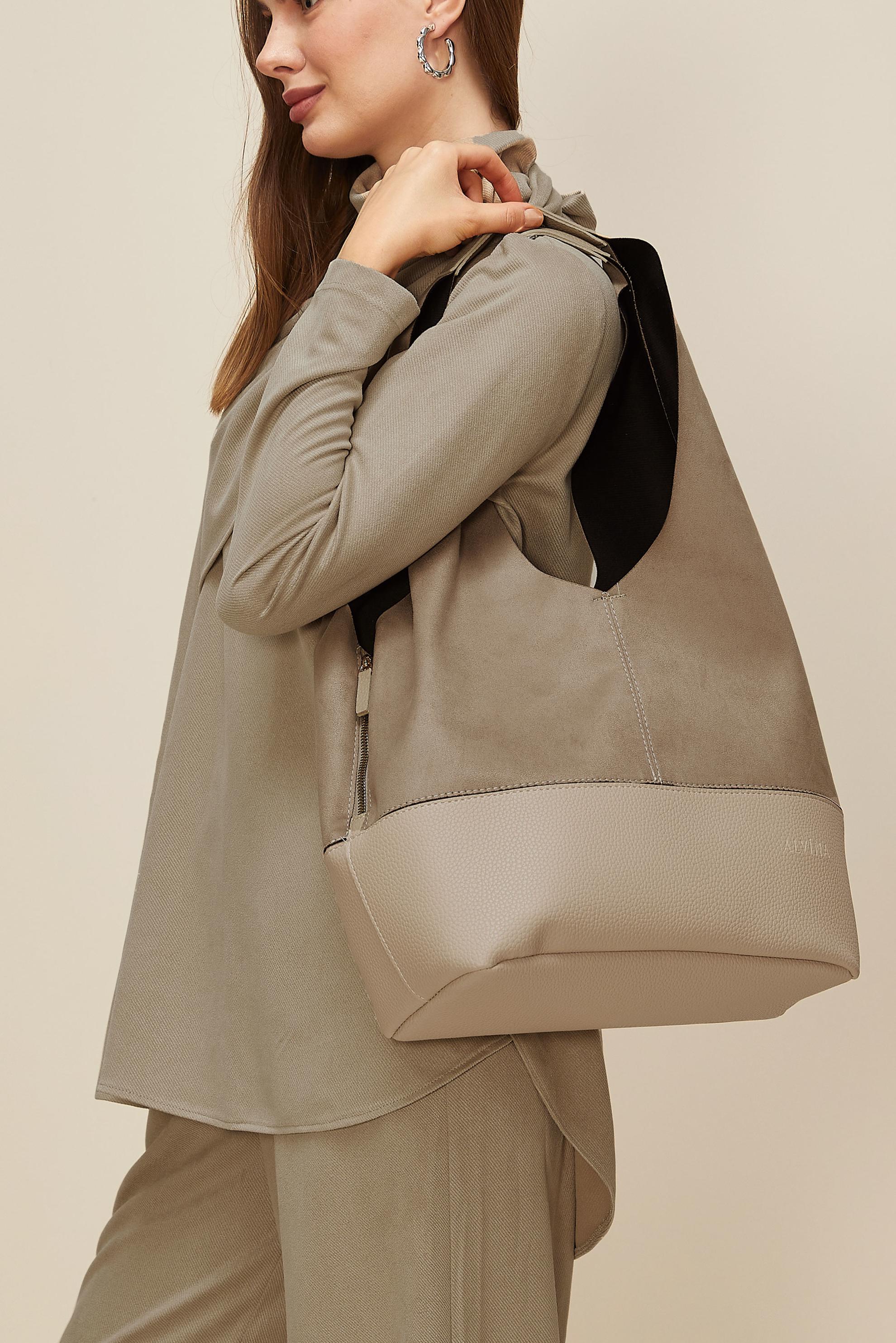 Hijab clothing MINK ALVINA SUEDE DETAILED BAG 1972