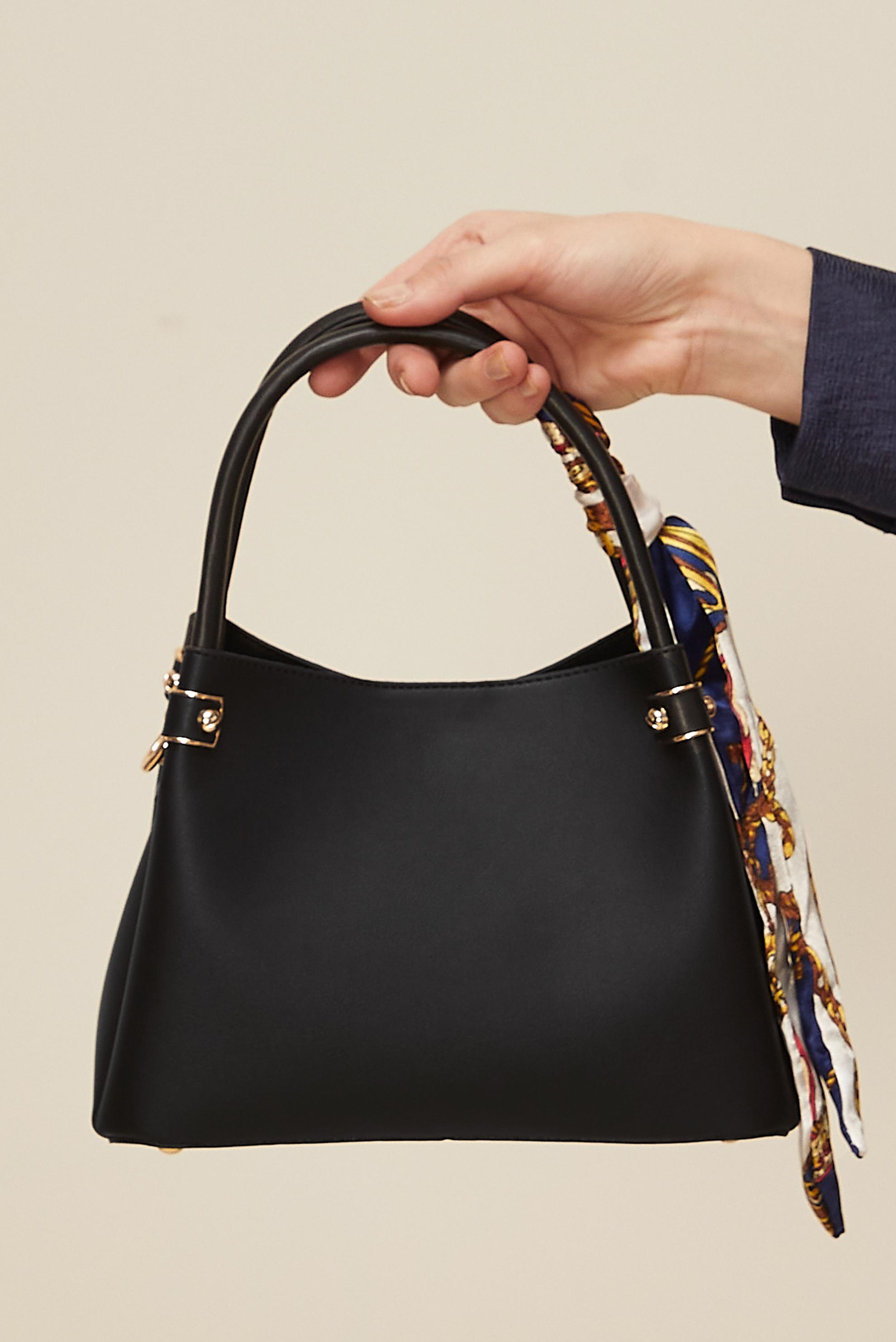 Tesettür giyim SİYAH ALVİNA FULAR DETAYLI ÇANTA 2158