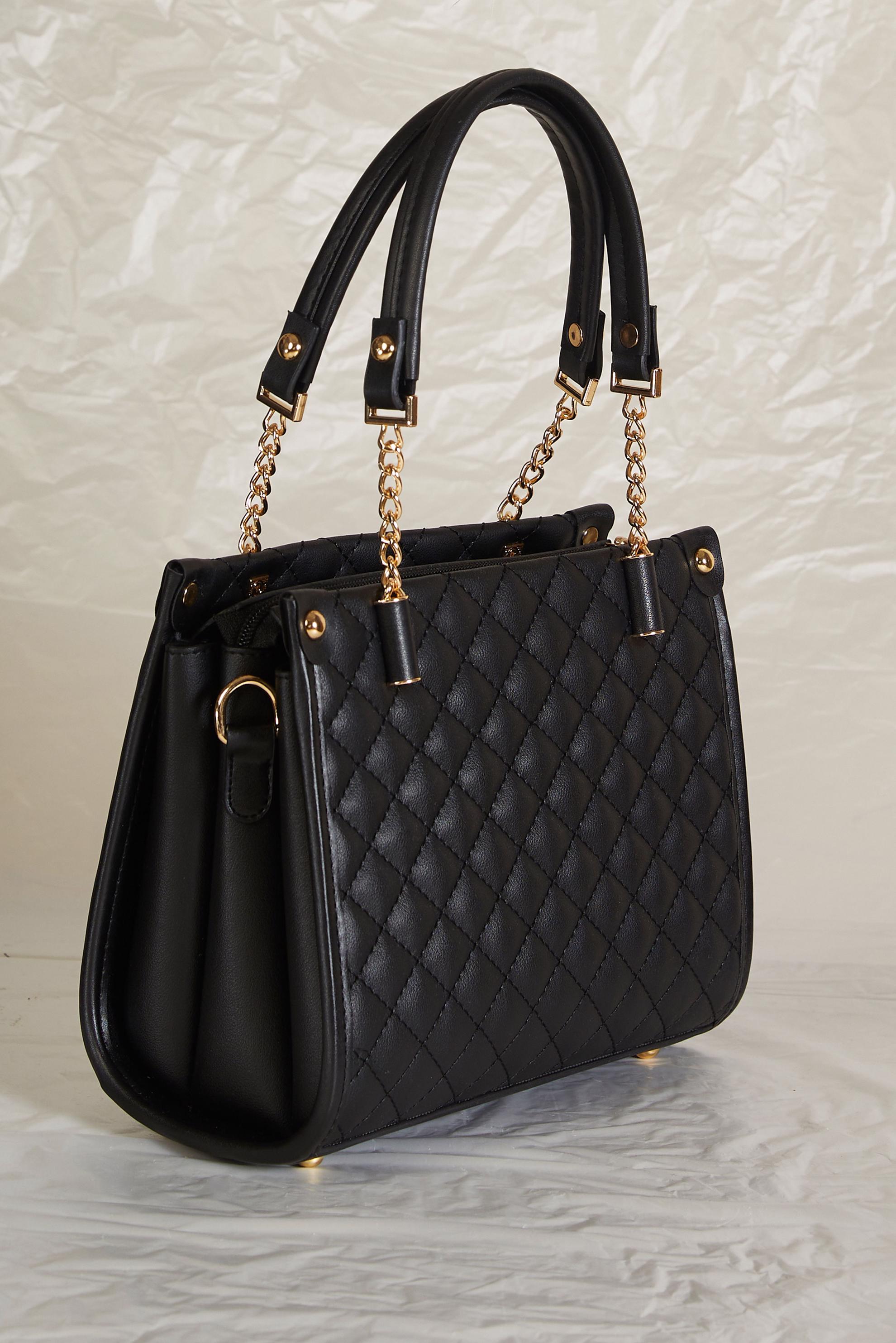 Tesettür giyim SİYAH ALVİNA BAKLAVA DESENLİ ÇANTA 2185