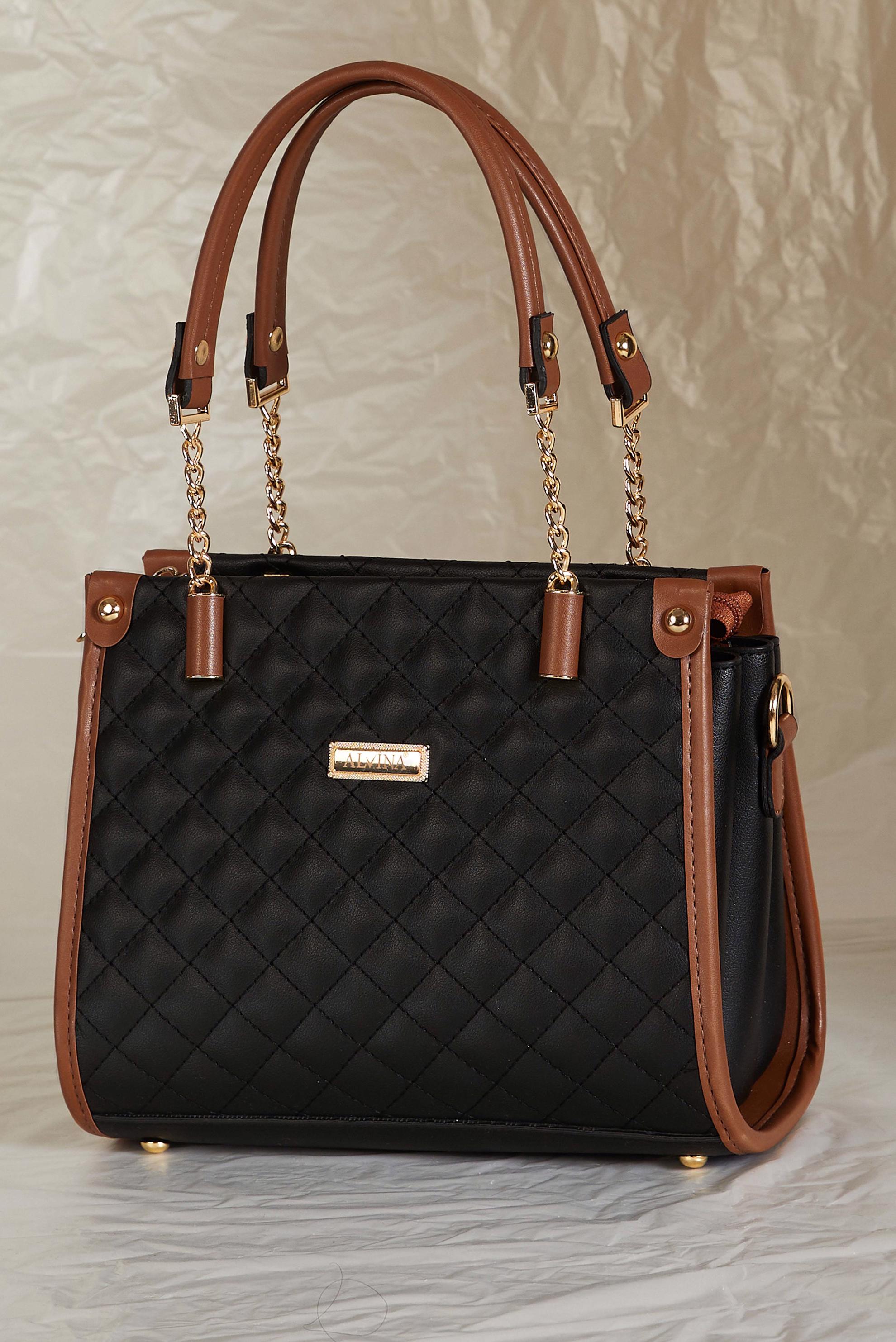 Tesettür giyim SİYAH ALVİNA BAKLAVA DESENLİ ÇANTA 2185