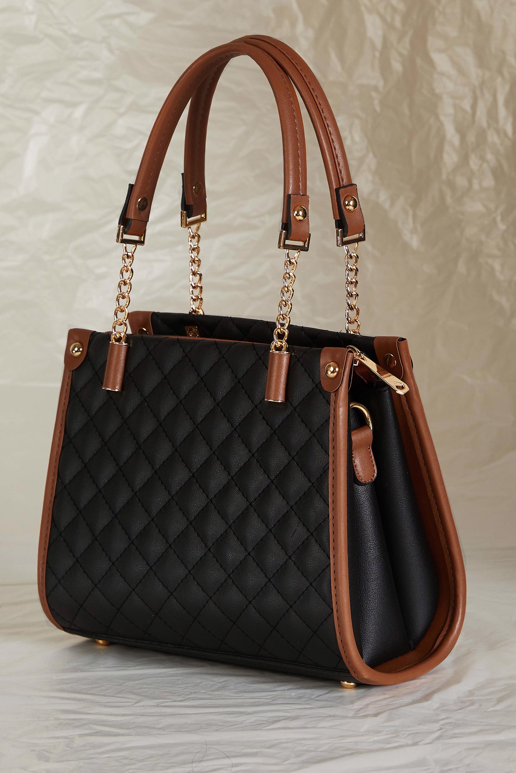 Tesettür giyim SİYAH ALVİNA BAKLAVA DESENLİ ÇANTA 2185