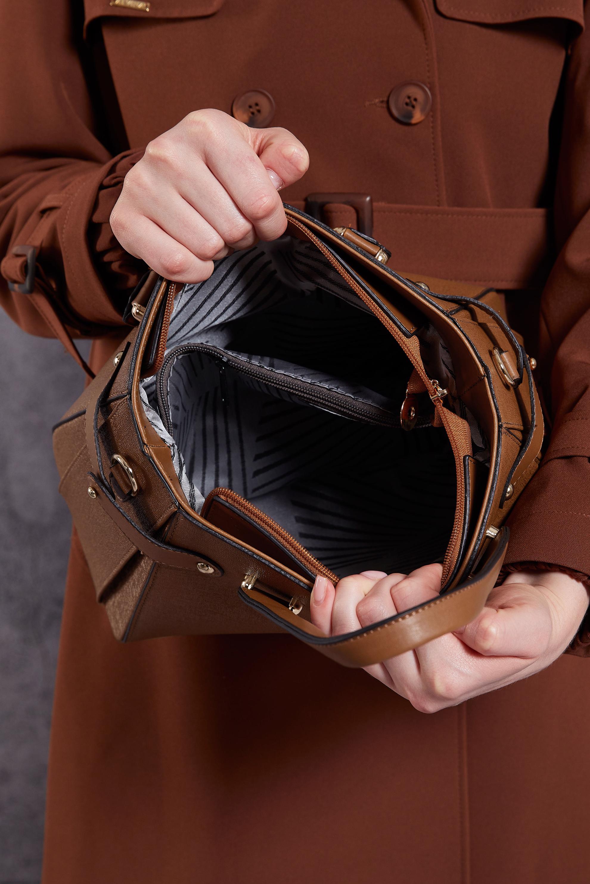 Tesettür giyim TABA ALVİNA ÇANTA 2207