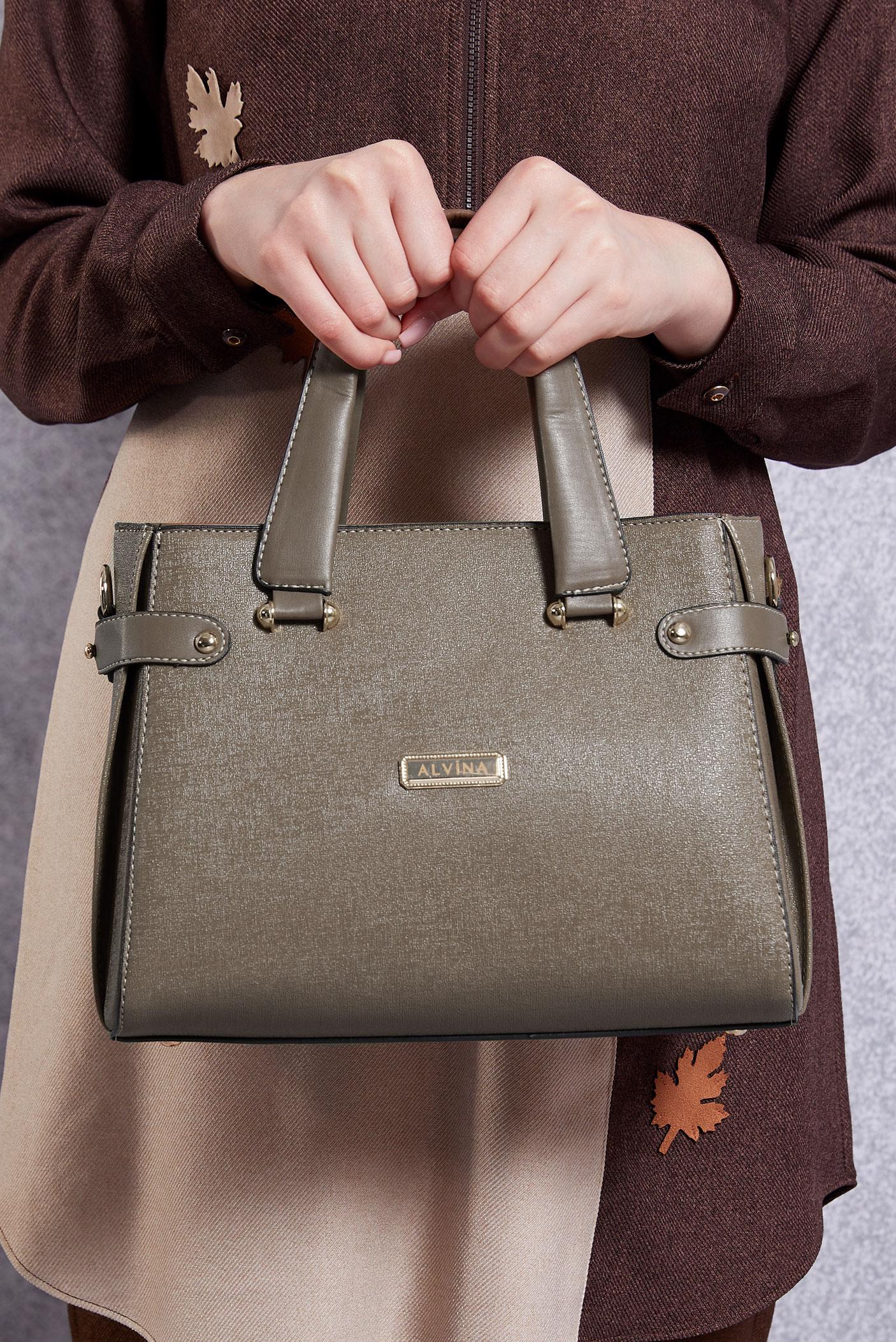 Tesettür giyim VİZON ALVİNA ÇANTA 2207