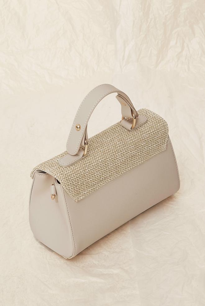 Hijab clothing WHITE ALVINA WICKER DETAILED BAG 2567 - ALVİNA
