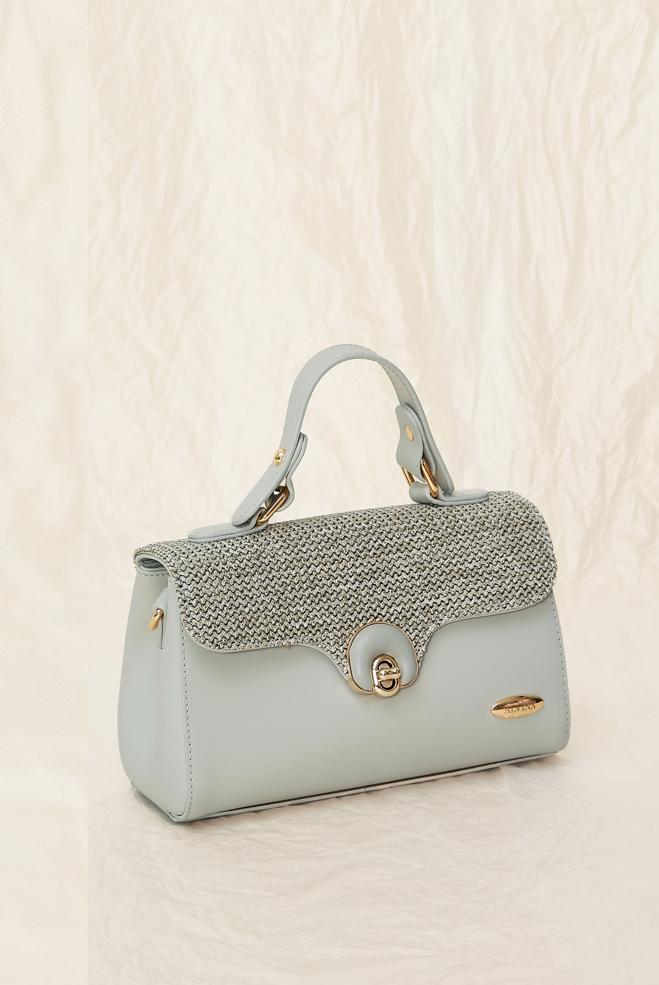 Hijab clothing GREY ALVINA WICKER DETAILED BAG 2567 - ALVİNA