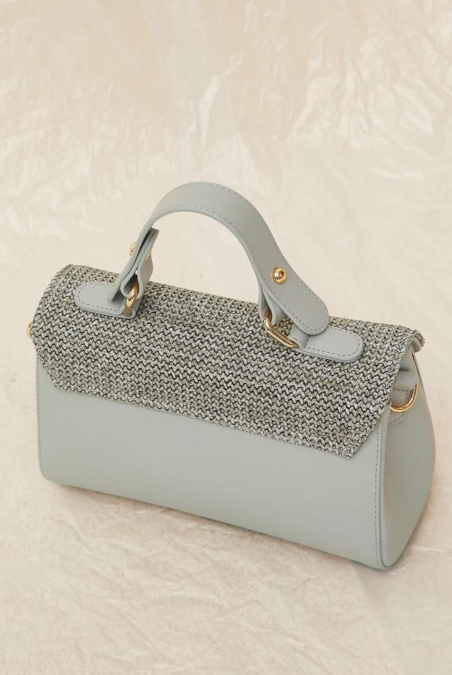 Hijab clothing GREY ALVINA WICKER DETAILED BAG 2567 - ALVİNA