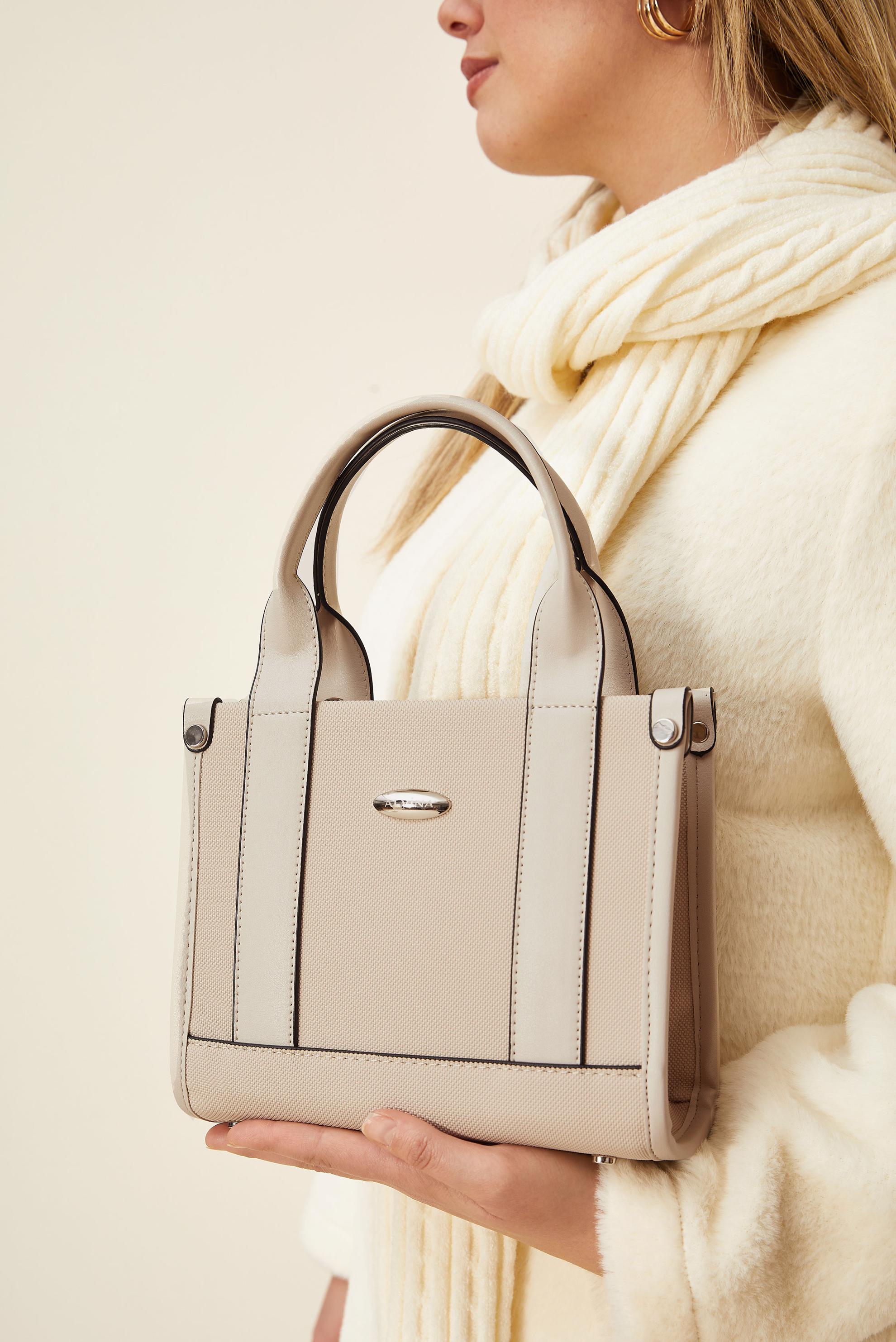 Tesettür giyim BEYAZ 6072 ALVİNA ÇANTA (DZM)