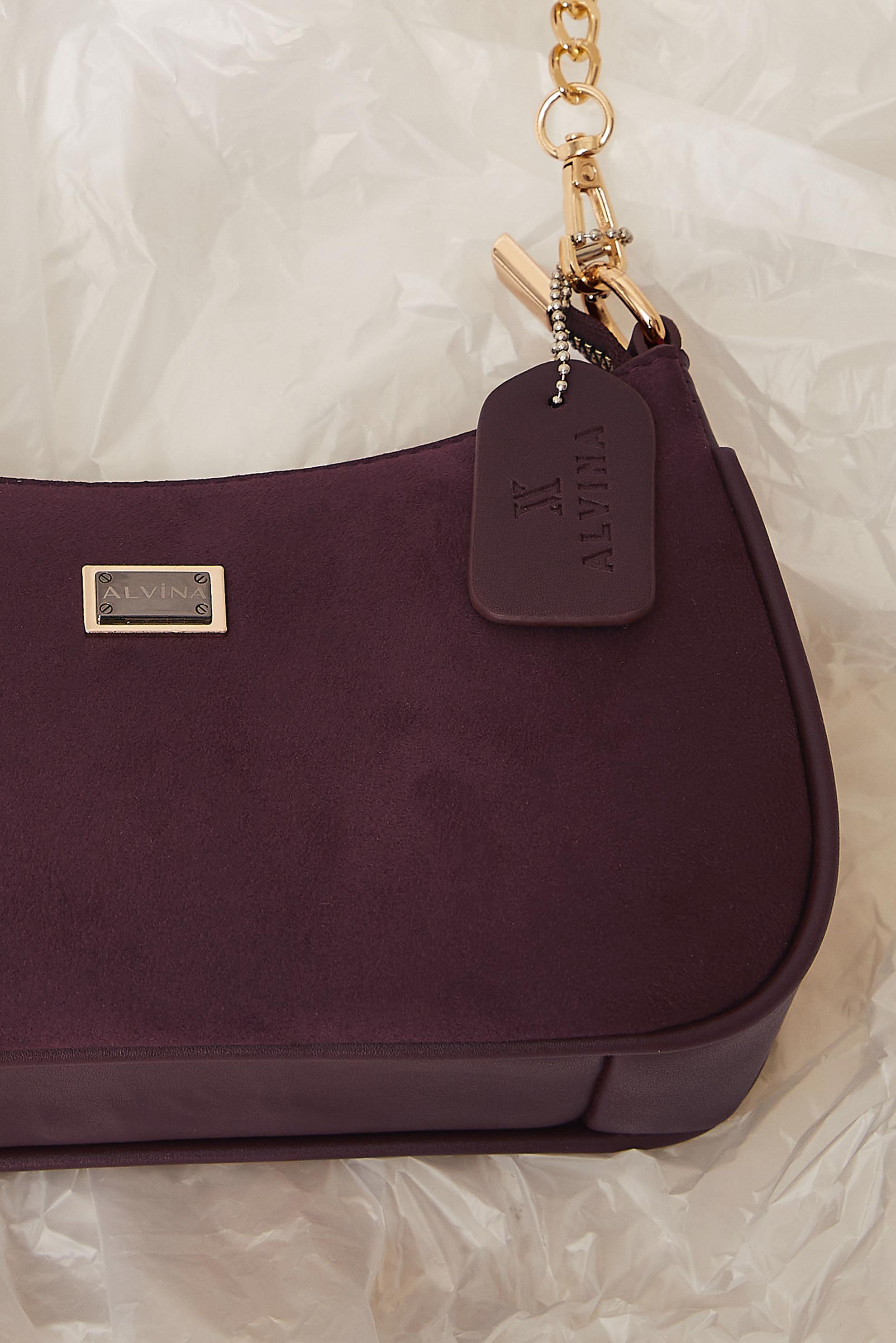 Tesettür giyim BORDO ALVİNA SÜET BAGET ÇANTA 0066