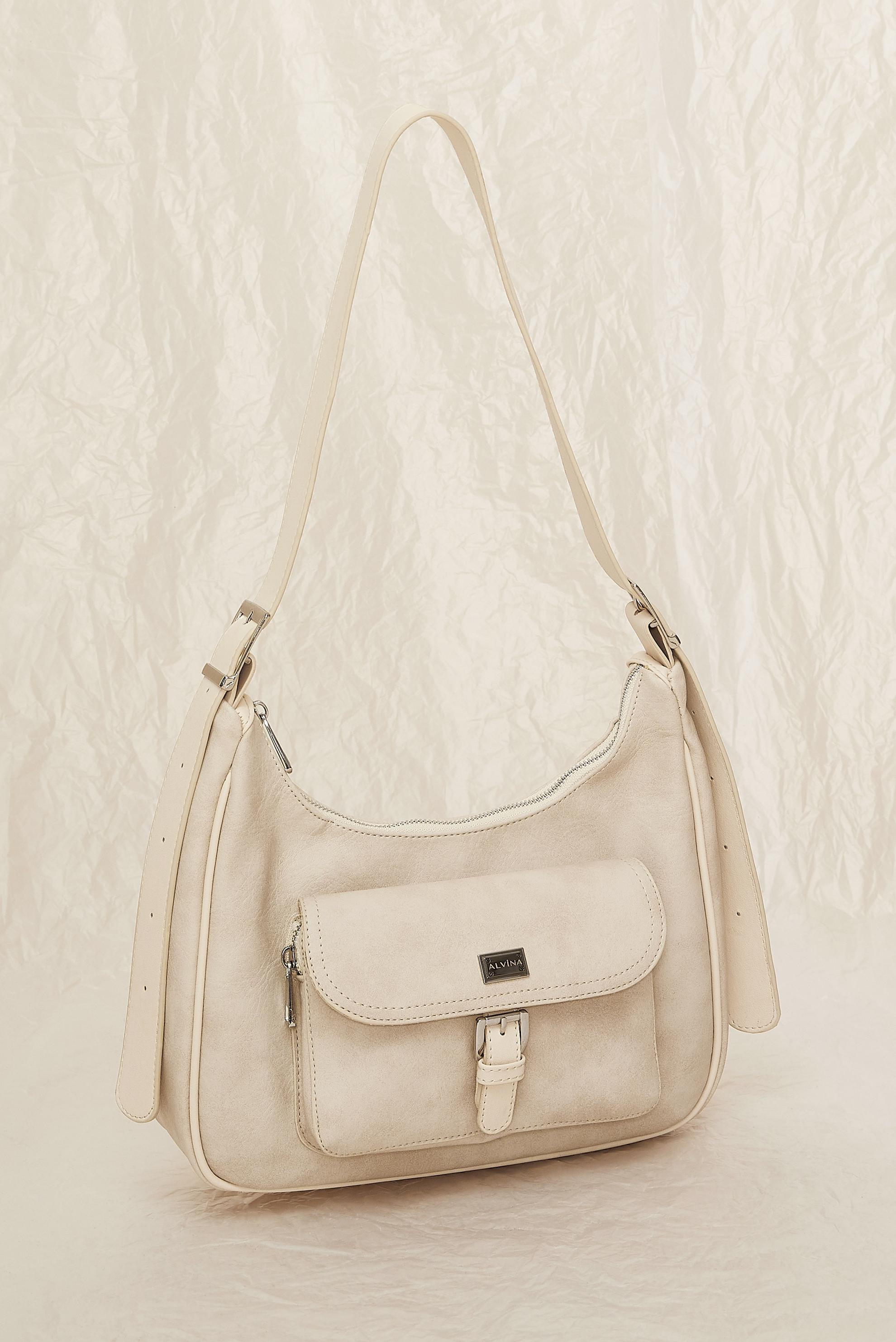 Tesettür giyim BEYAZ ALVİNA BAGET ÇANTA 702