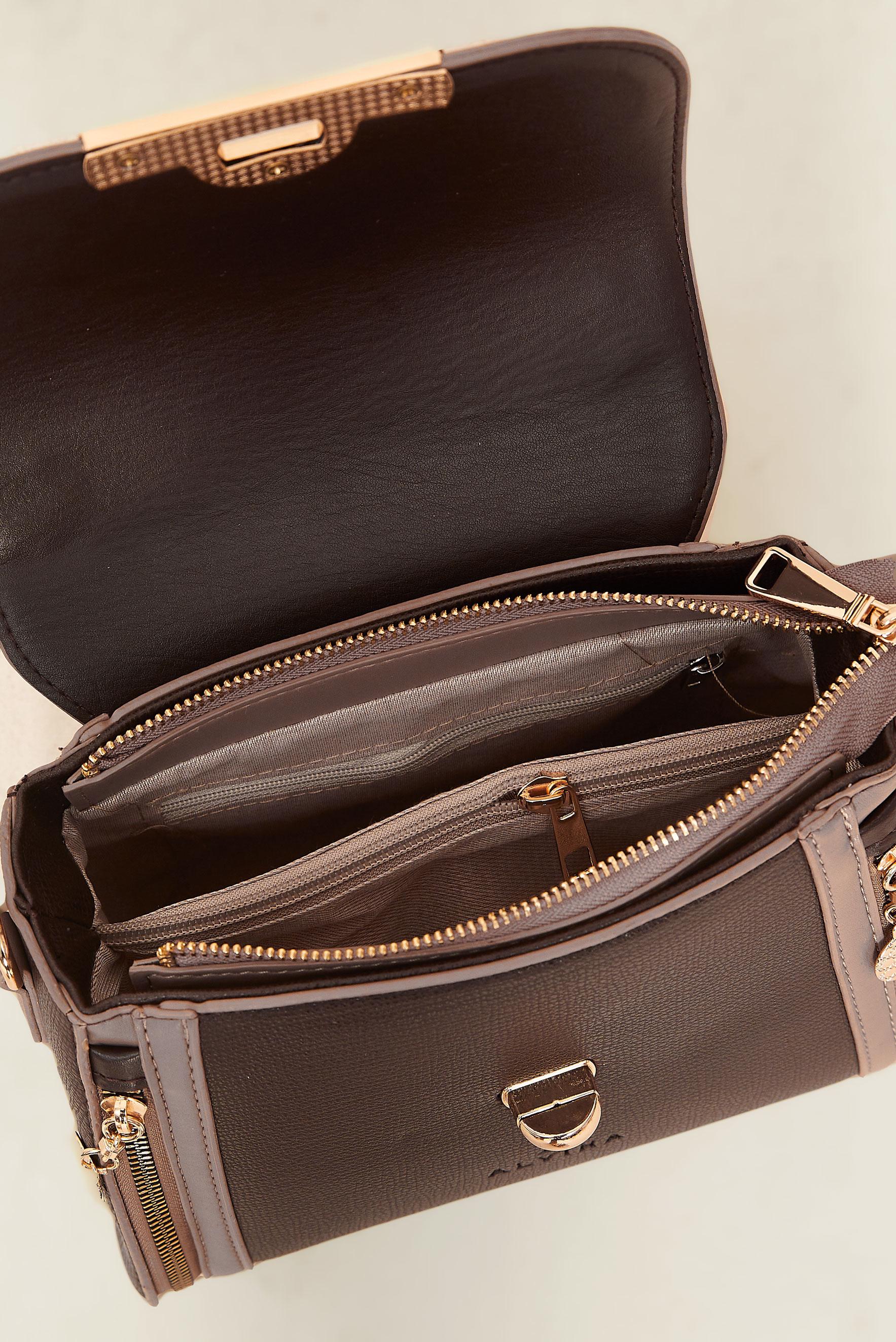 Tesettür giyim KAHVE ALVİNA FERMUARLI MİNİ ÇANTA 709