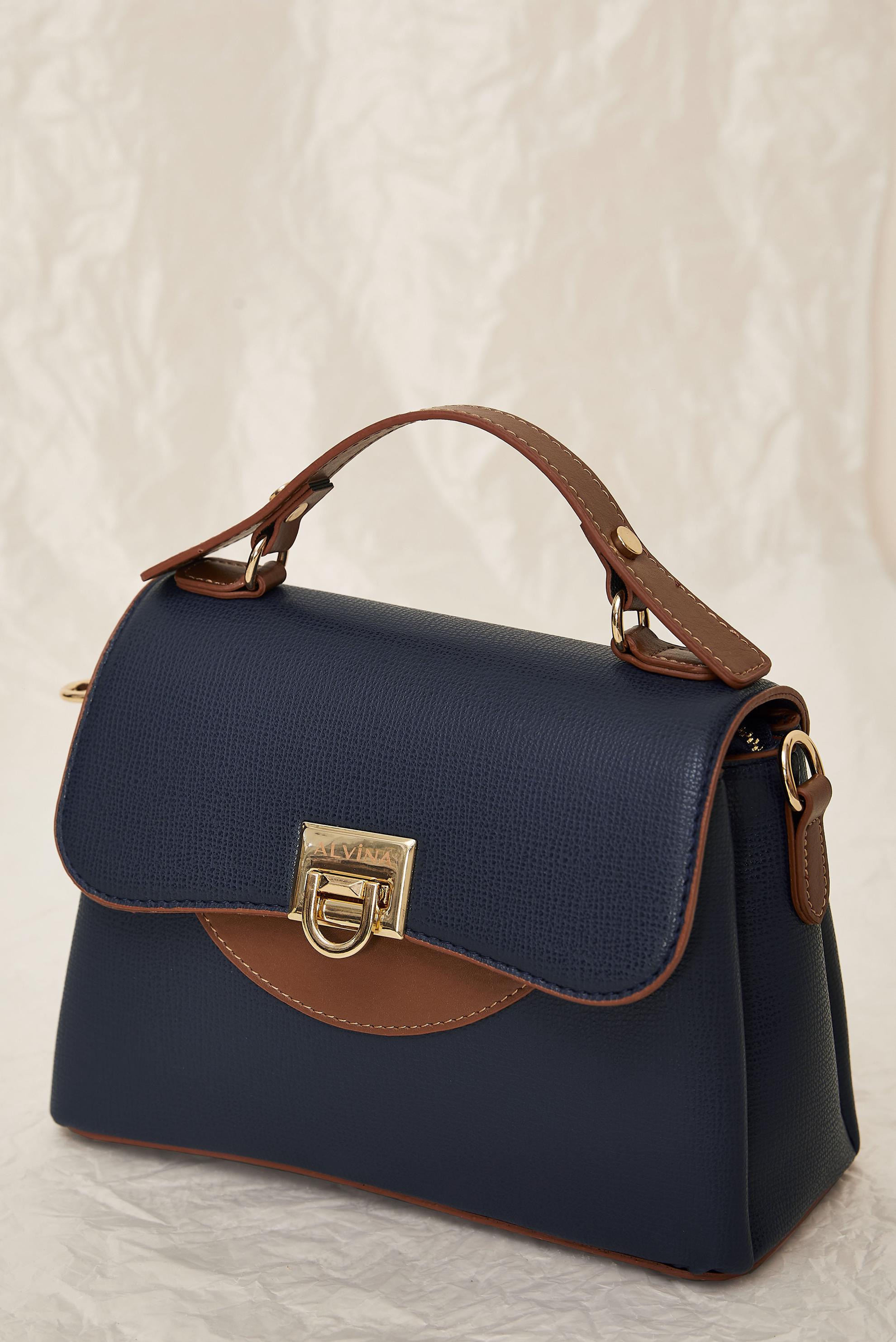 Tesettür giyim LACİVERT ALVİNA KLİPSLİ ÇANTA 710