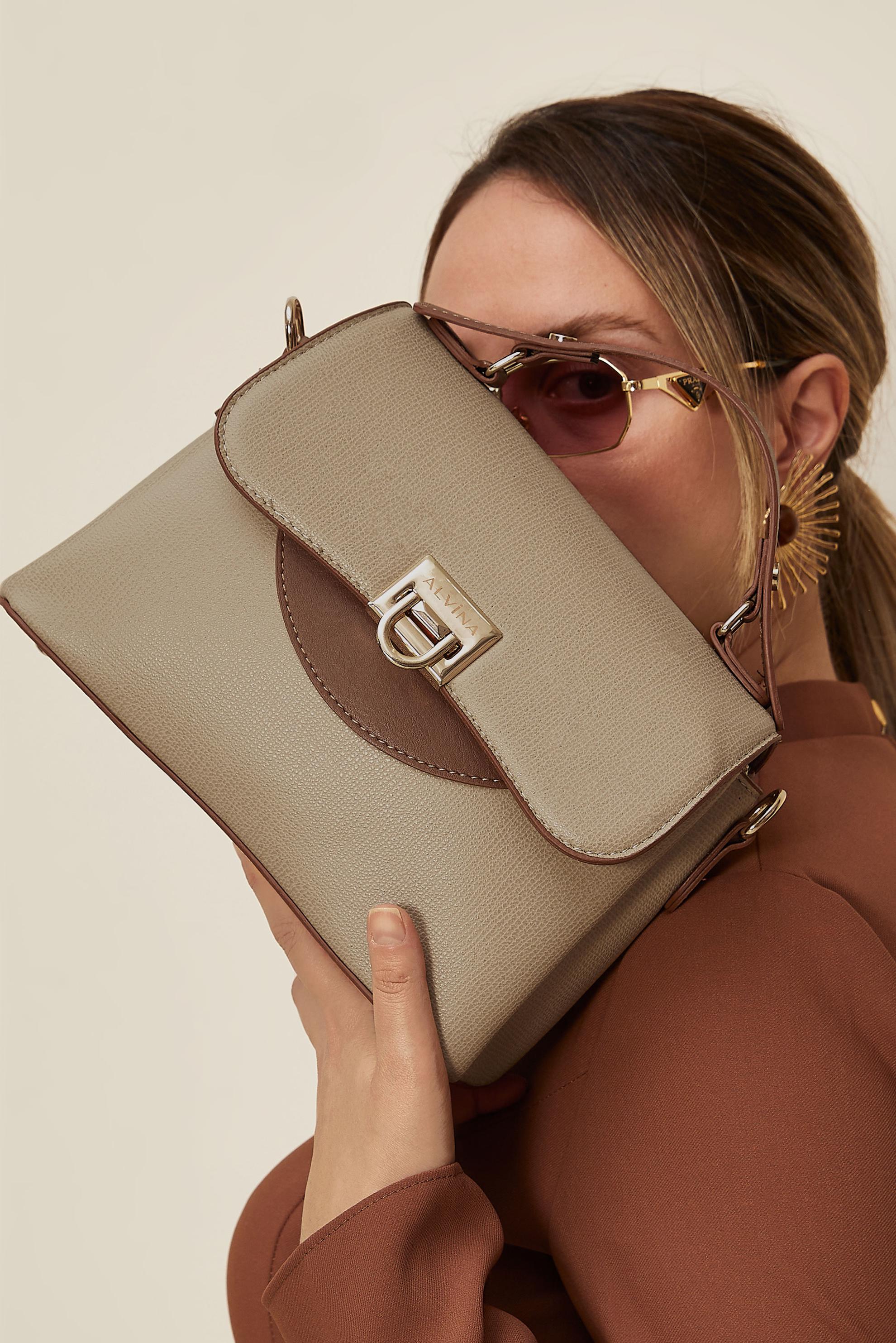 Tesettür giyim VİZON ALVİNA KLİPSLİ ÇANTA 710