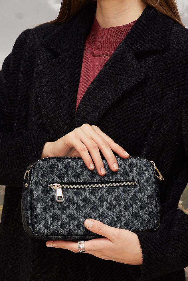 Tesettür giyim SİYAH ALVİNA DESENLİ ÇANTA 713 - ALVİNA