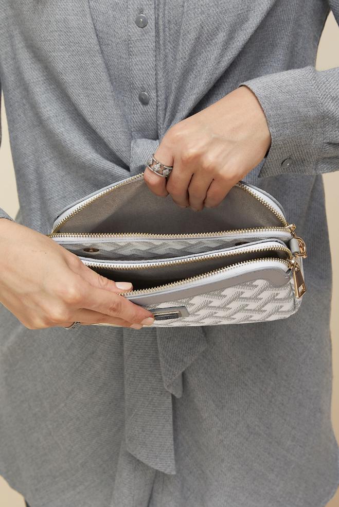 Hijab clothing GREY ALVINA PATTERNED BAG 713 - ALVİNA