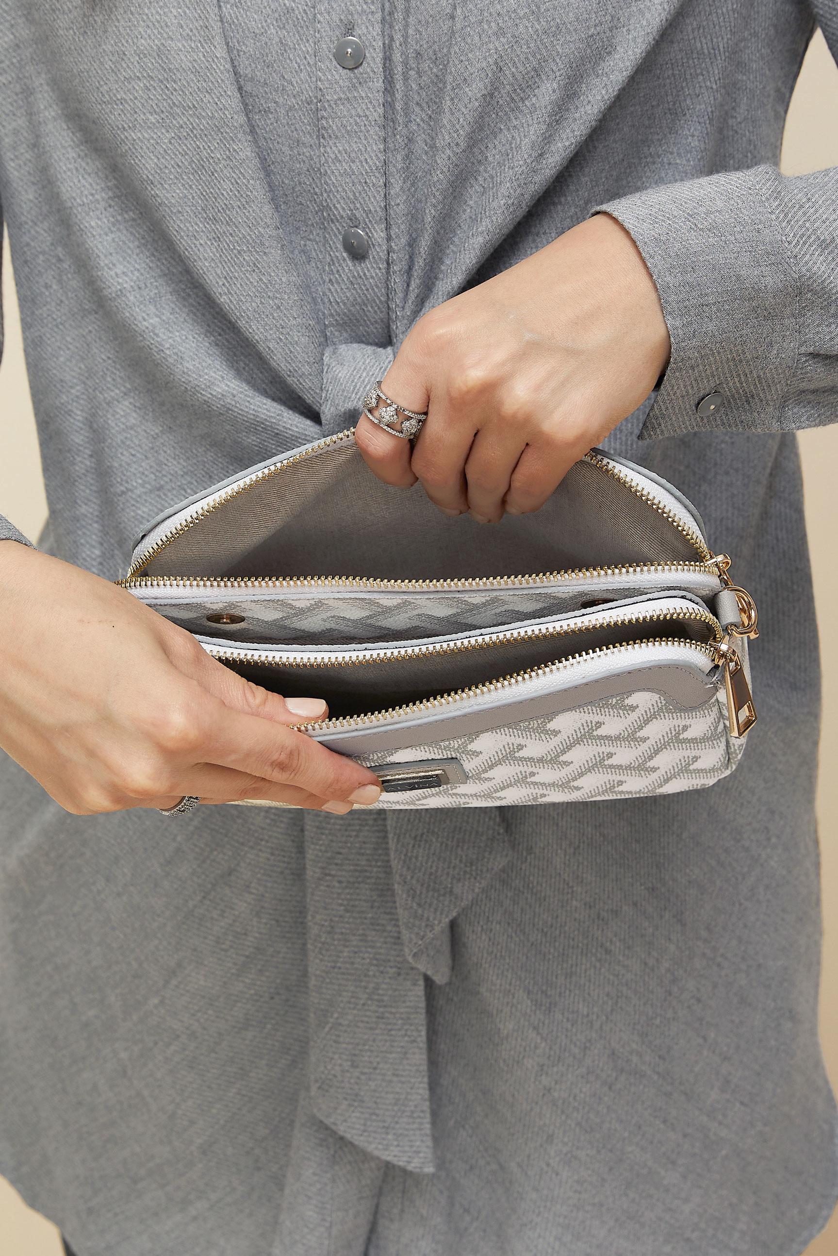 Tesettür giyim GRİ ALVİNA DESENLİ ÇANTA 713