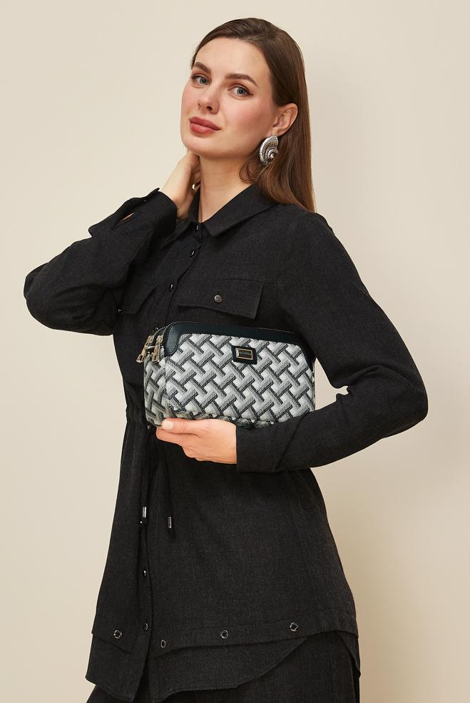 Vêtements hijab BEIGE ALVINA SAC À MOTIFS 713 - ALVİNA