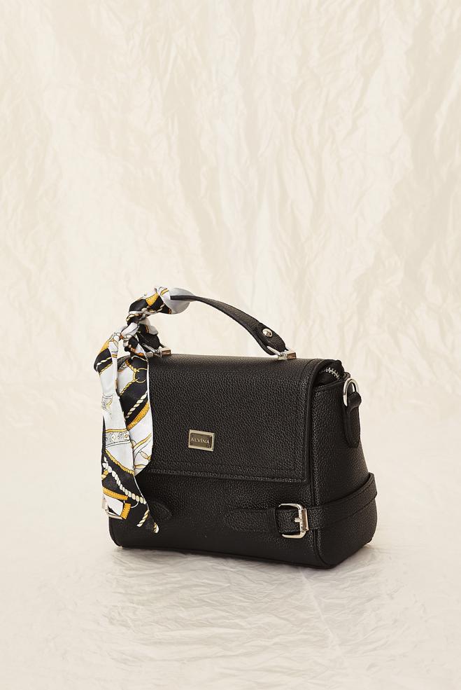 Vêtements hijab NOIR ALVINA SAC À MAIN AVEC ÉCHARPE 0719 - ALVİNA