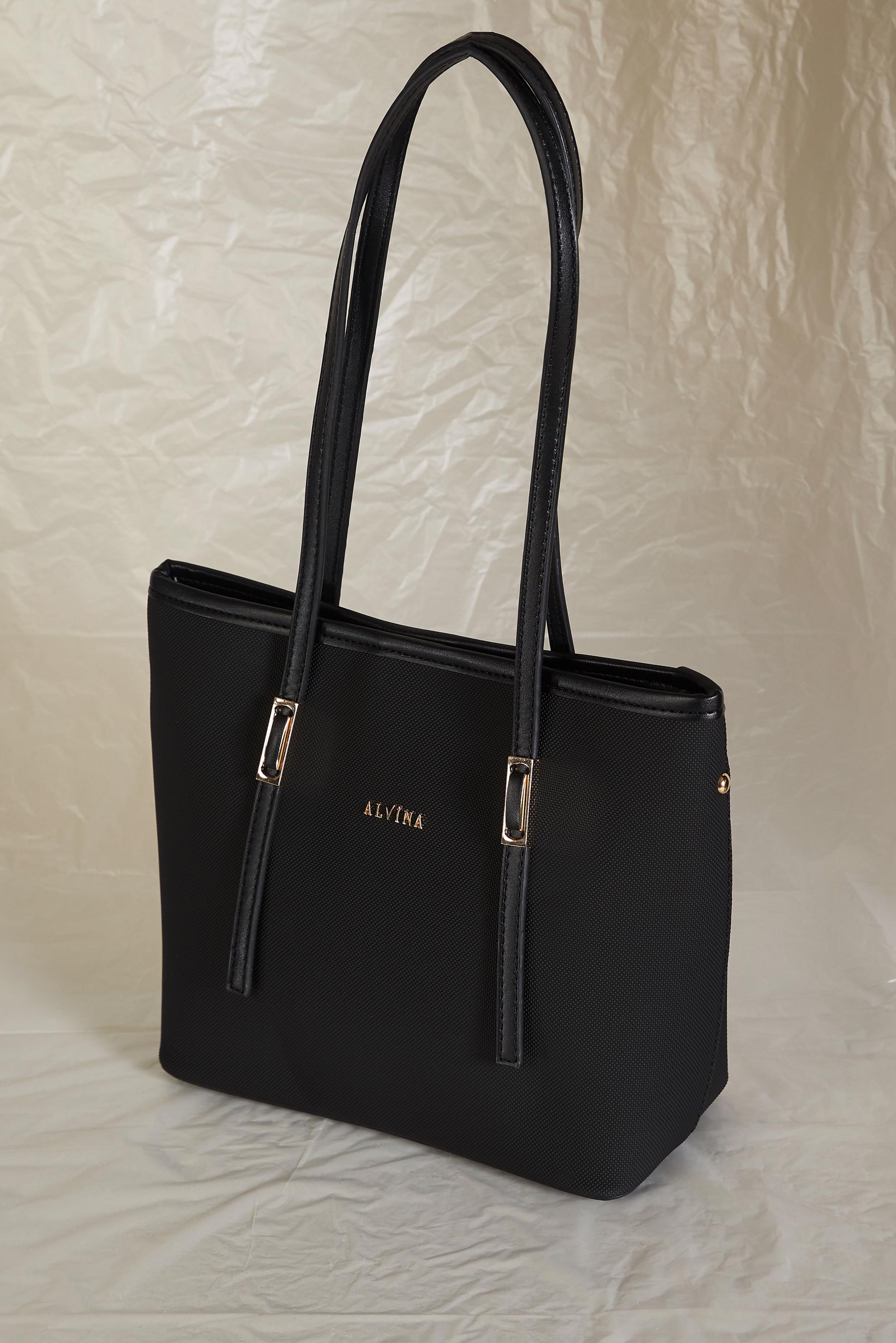 Tesettür giyim SİYAH ALVİNA SUNİ DERİ TOTE ÇANTA 824