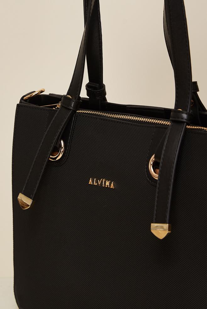 Tesettür giyim SİYAH ALVİNA SUNİ DERİ OMUZ ÇANTASI 840 - ALVİNA