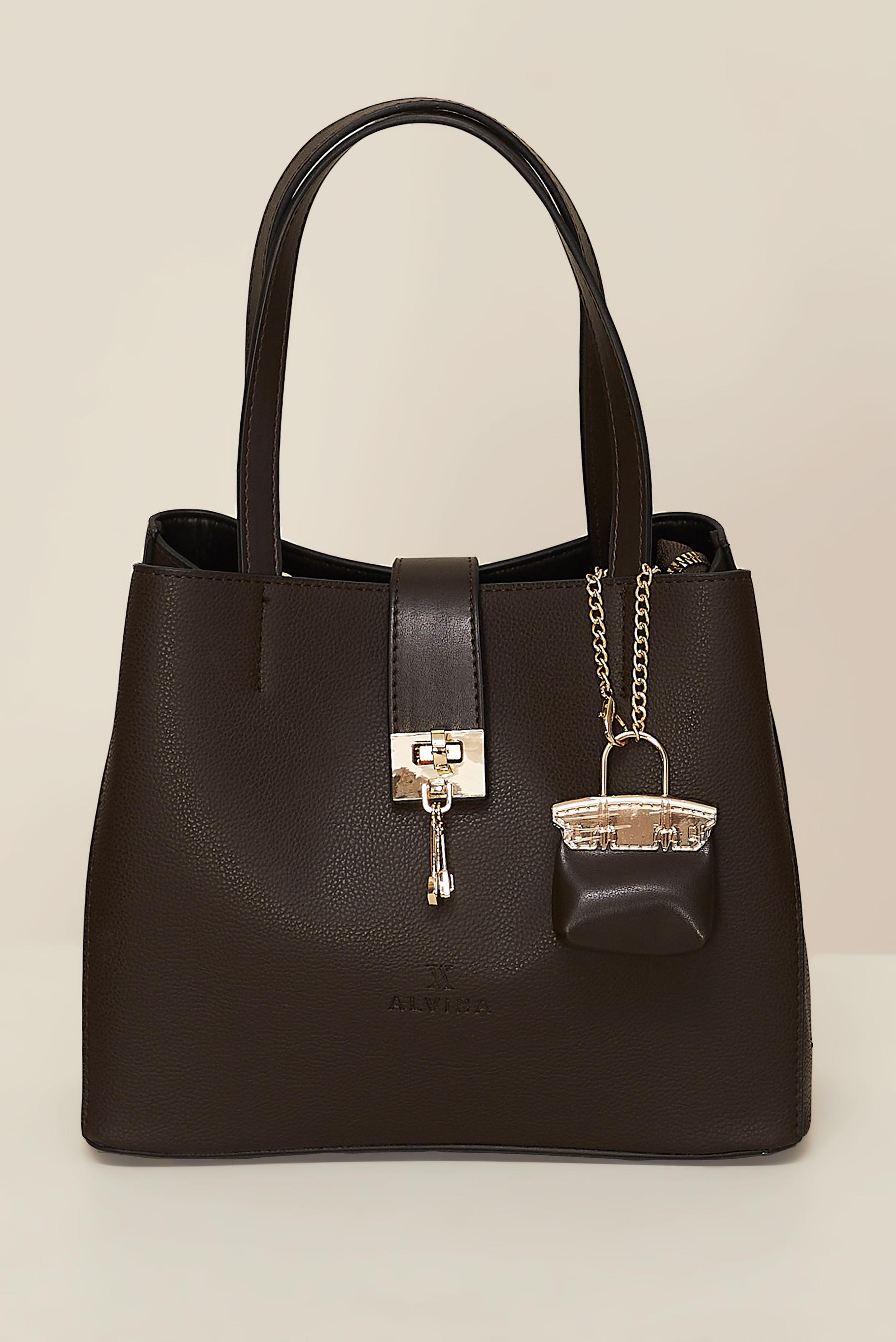 Hijab clothing BROWN ALVINA CHARM DETAILED BAG 900