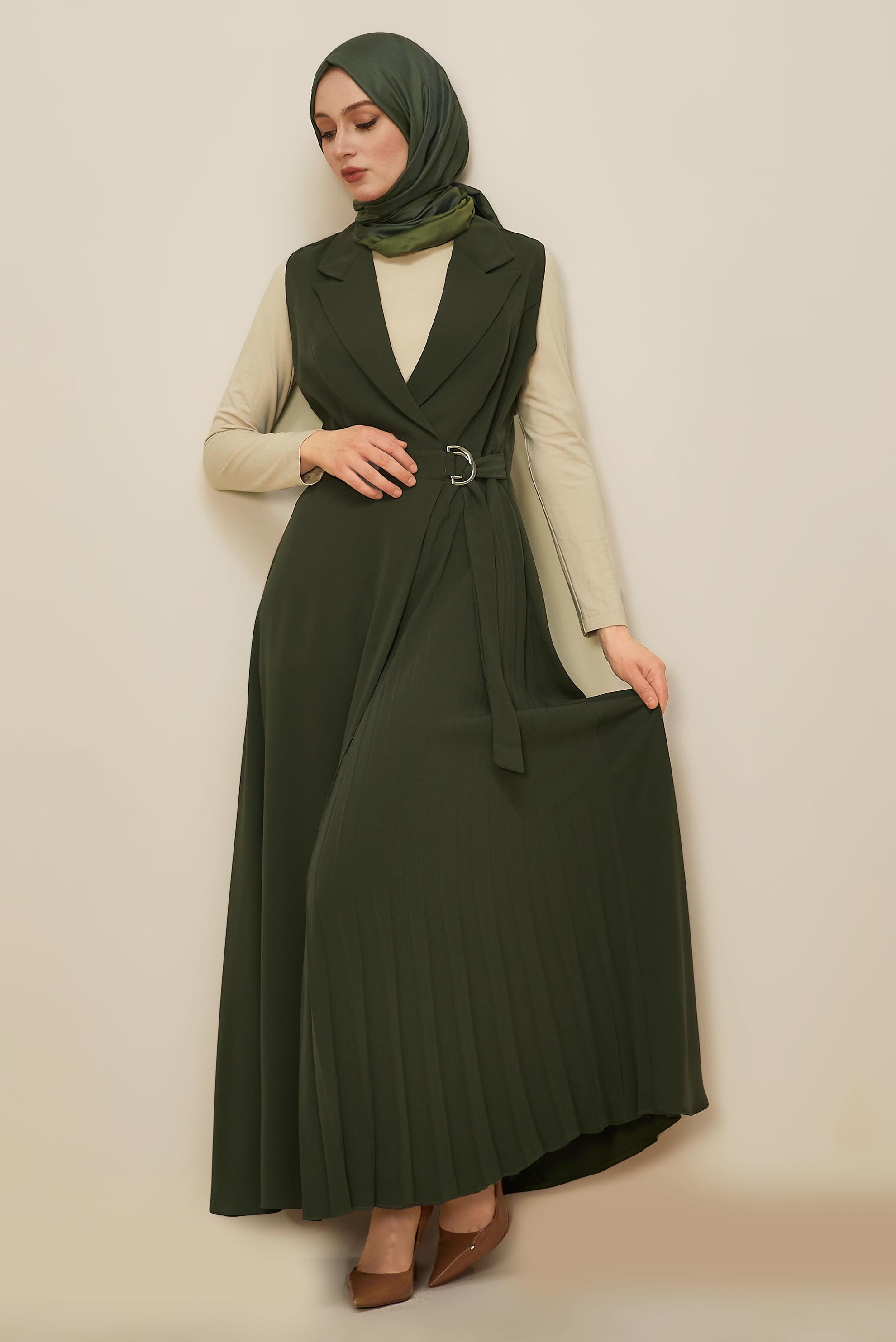 Tesettür giyim HAKİ 45942 VİRONA JİLE 38-46 TEK 42