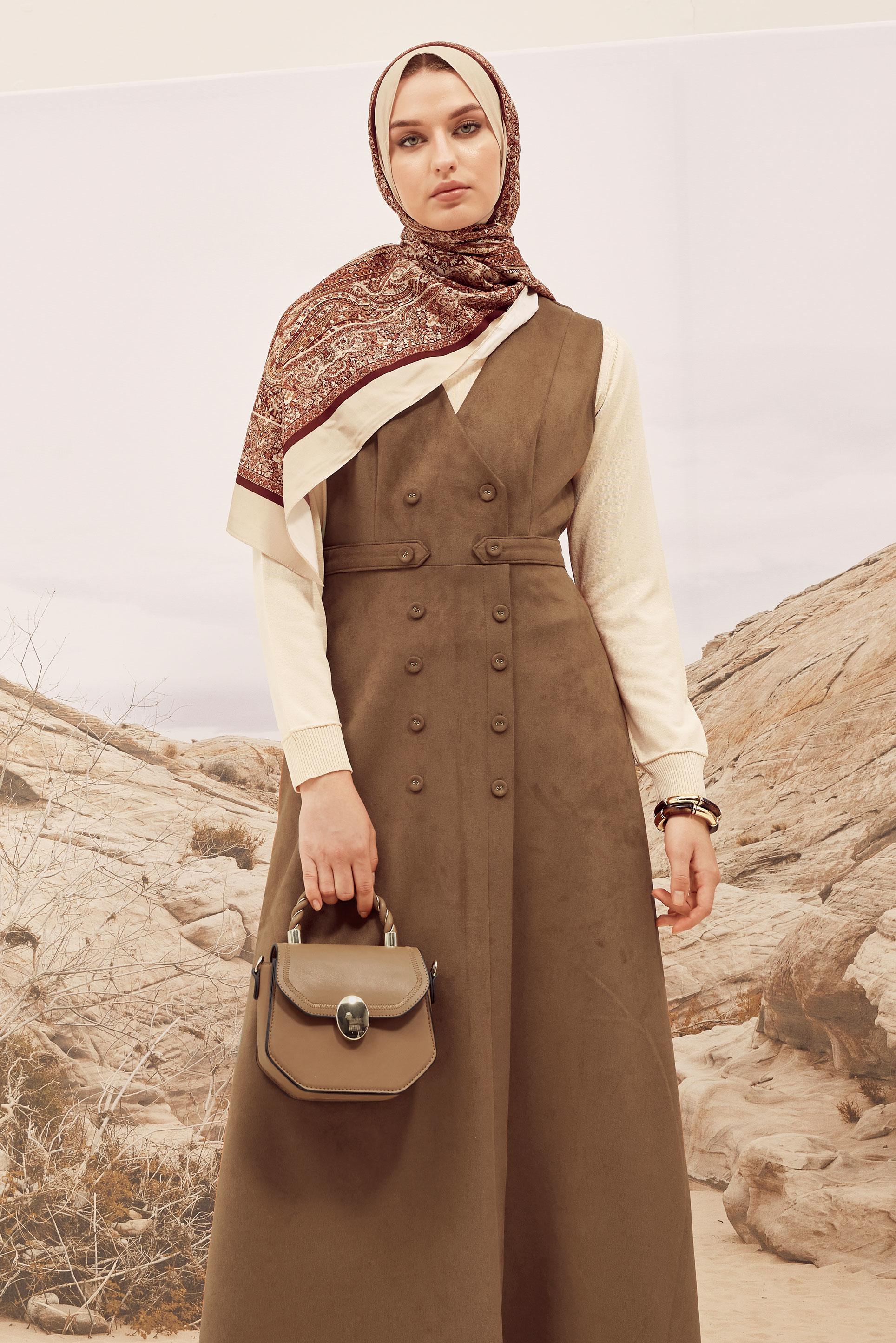 Hijab clothing TABA SUEDE PINAFORE DRESS 45947