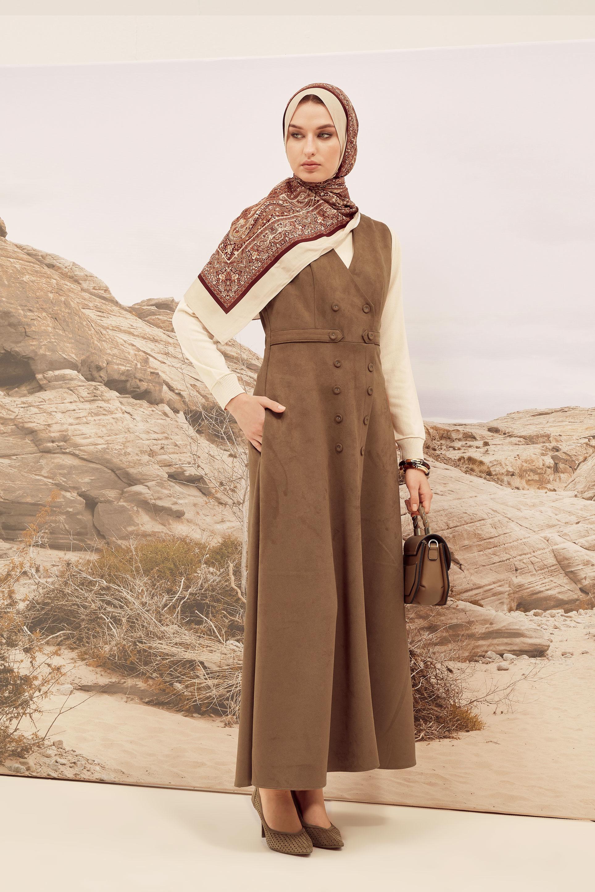 Hijab clothing TABA SUEDE PINAFORE DRESS 45947