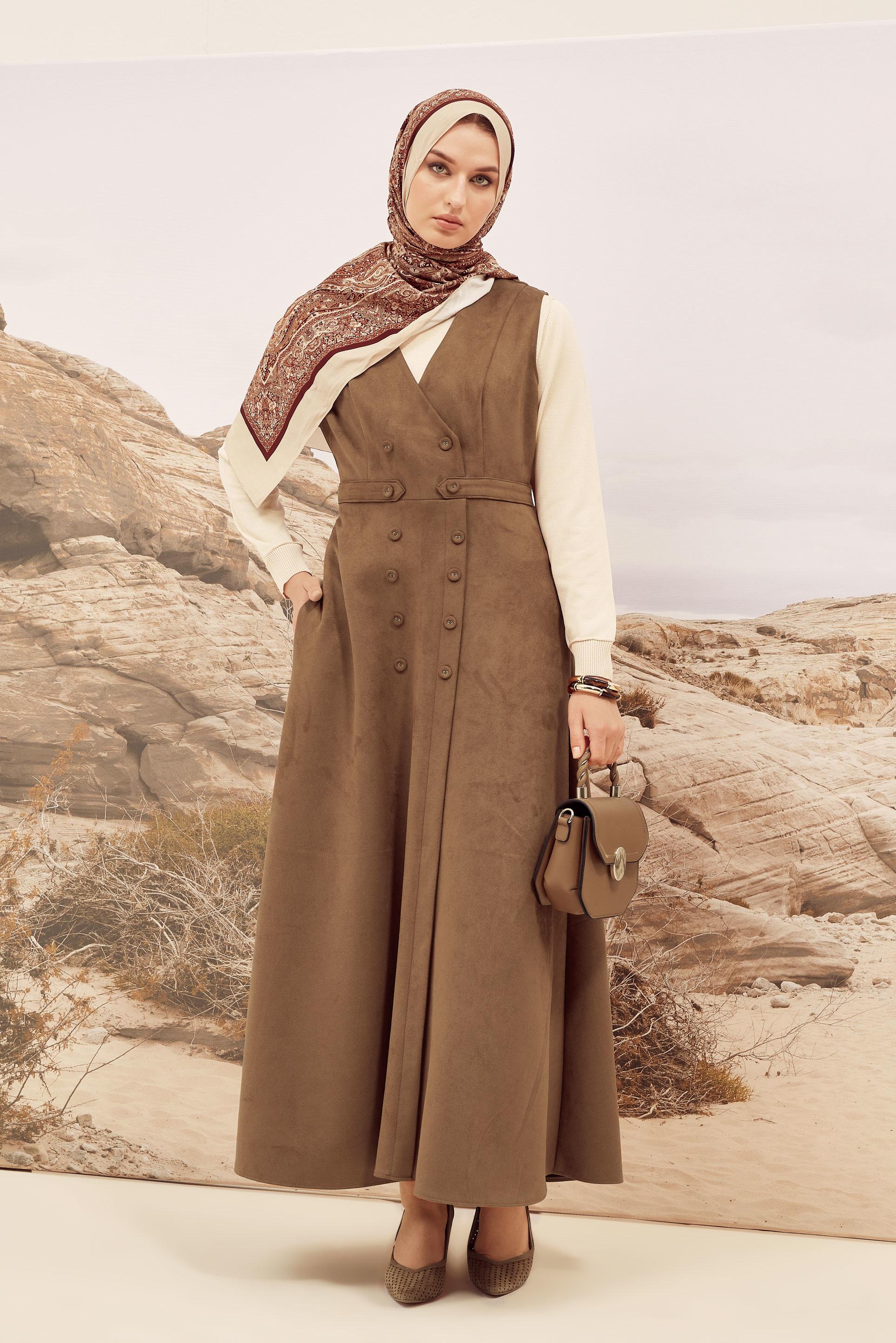 Hijab clothing TABA SUEDE PINAFORE DRESS 45947