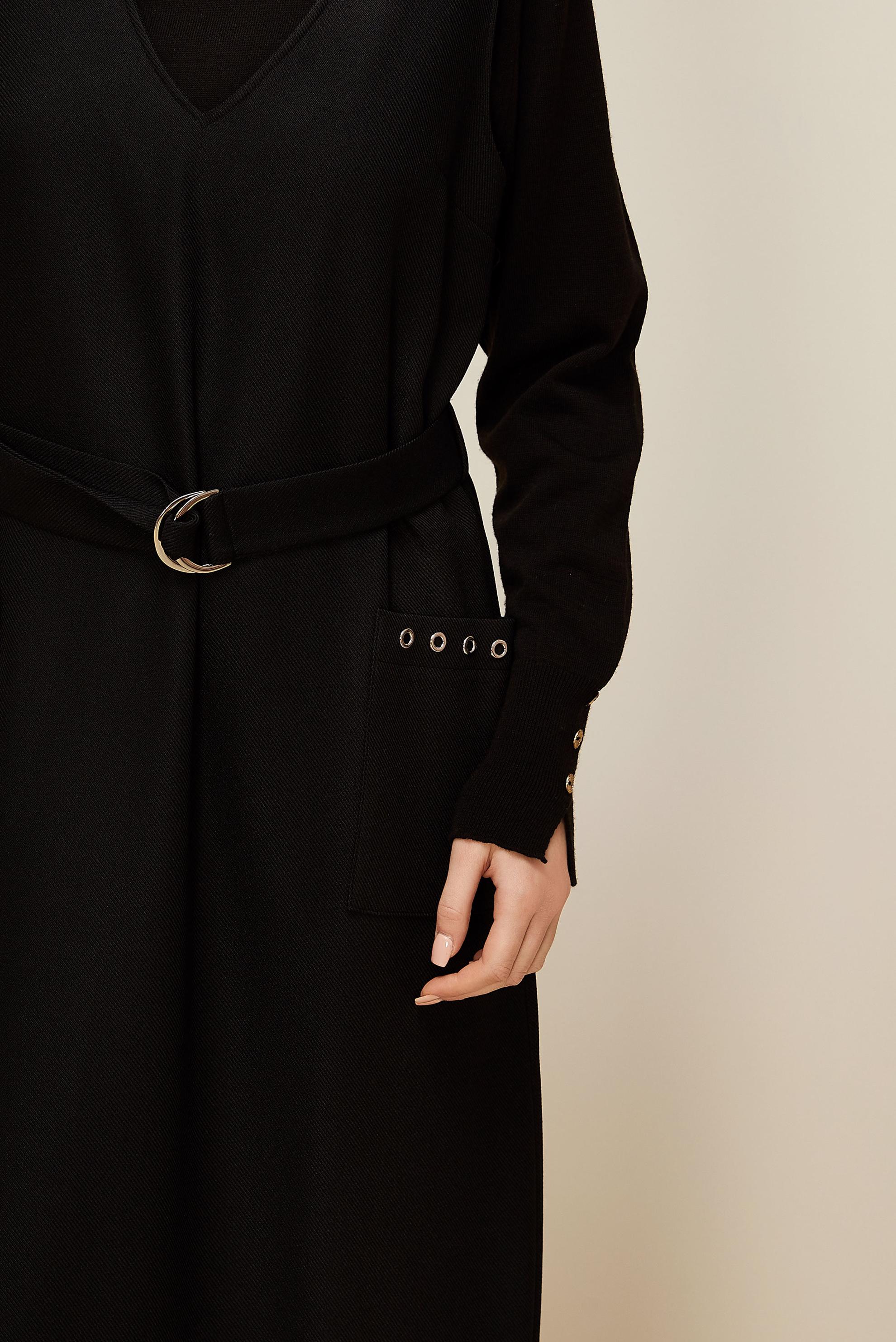 Hijab clothing BLACK BELTED PINAFORE DRESS 45950