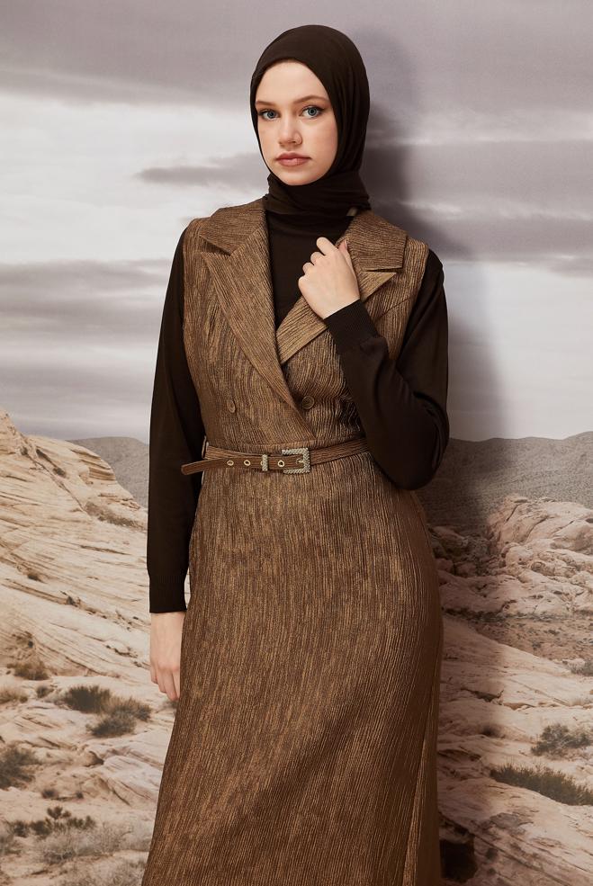 Tesettür giyim KAHVE 45956 NEW VALERİA JİLE 38-44 - ALVİNA