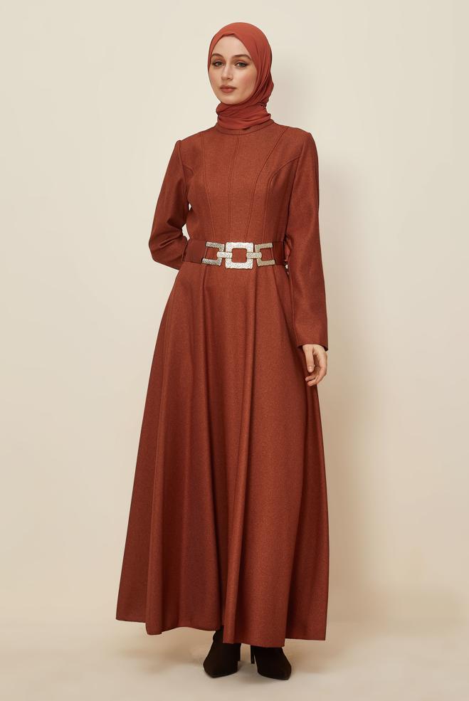 Hijab clothing ORANGE 45970 44115 ELBİSE 38-44 TEK 40 - ALVİNA