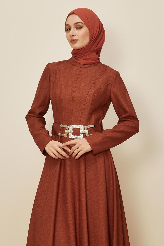 Hijab clothing ORANGE 45970 44115 ELBİSE 38-44 TEK 40 - ALVİNA