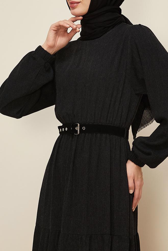 Tesettür giyim SİYAH 46014 ARENDAL 70038 ELBİSE 38-44 TEK 40 - ALVİNA