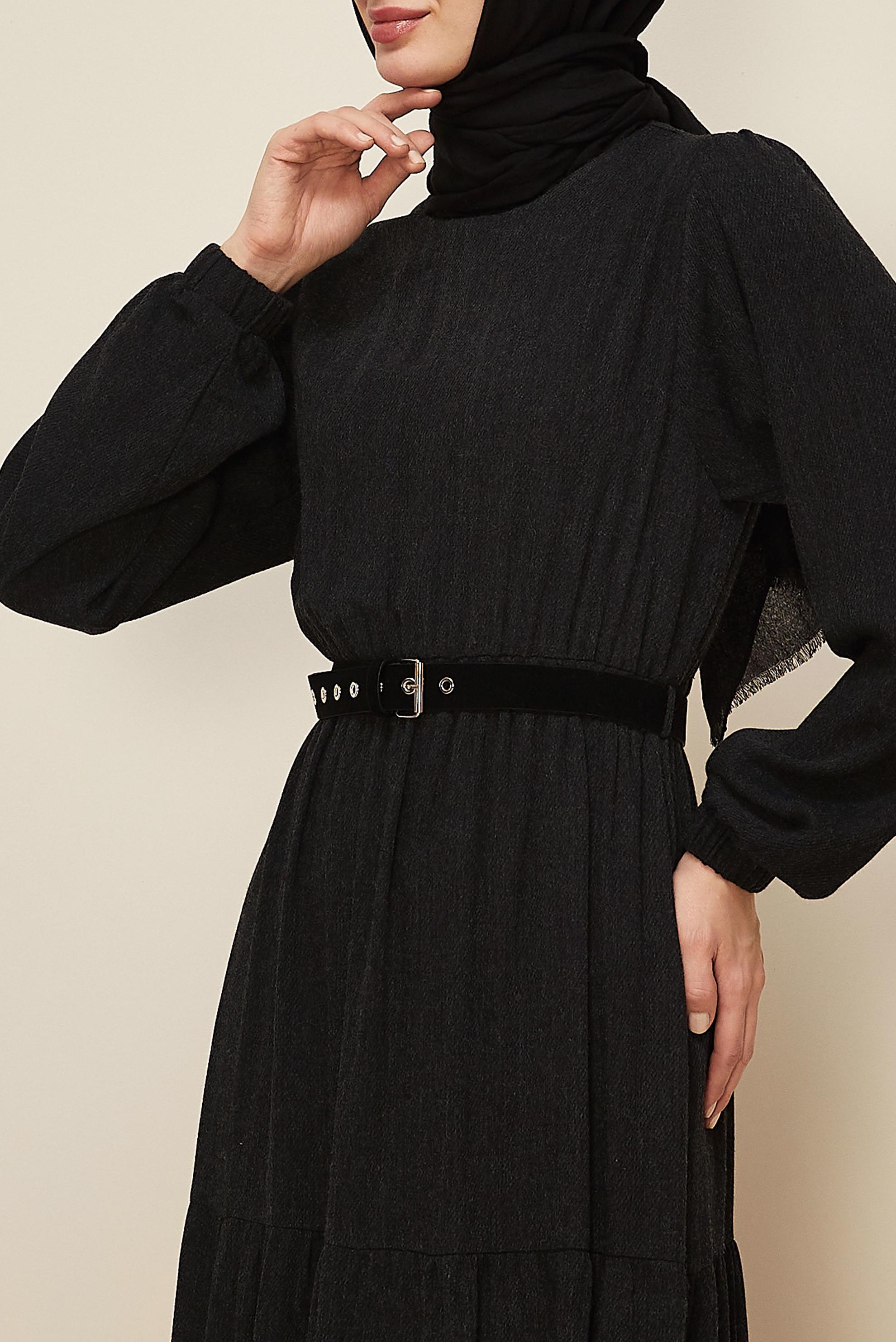 Tesettür giyim SİYAH 46014 ARENDAL 70038 ELBİSE 38-44 TEK 40