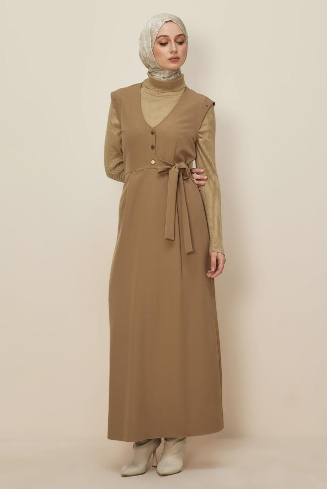 Tesettür giyim BEJ 46017 44102 JİLE 38-44 TEK40 - ALVİNA