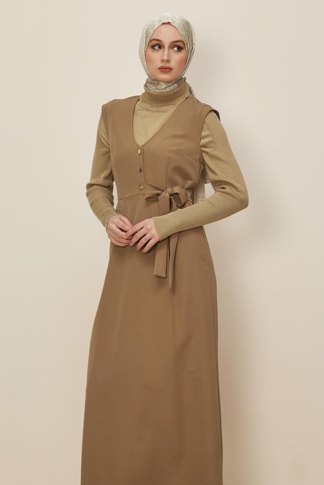 Tesettür giyim BEJ 46017 44102 JİLE 38-44 TEK40 - ALVİNA