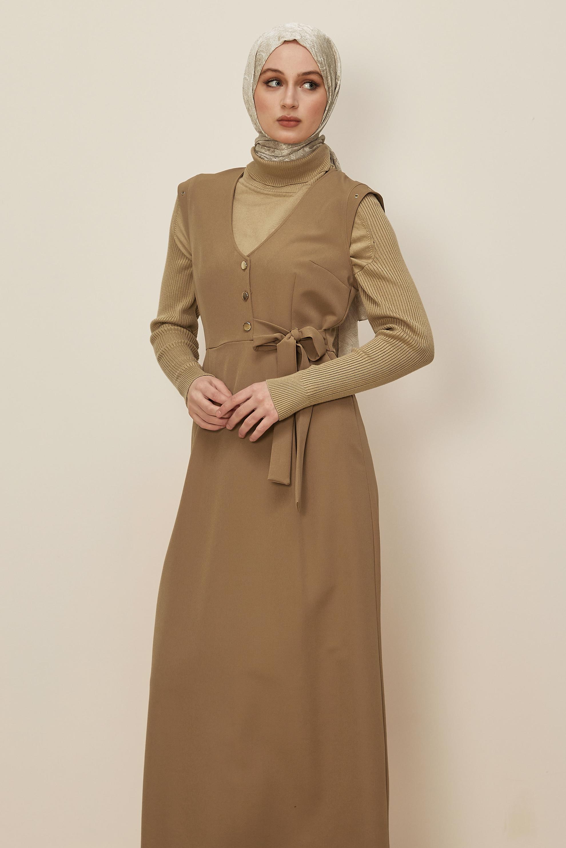 Tesettür giyim BEJ 46017 44102 JİLE 38-44 TEK40