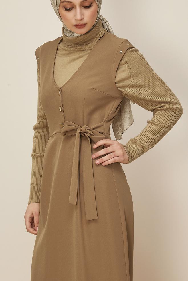 Tesettür giyim BEJ 46017 44102 JİLE 38-44 TEK40 - ALVİNA