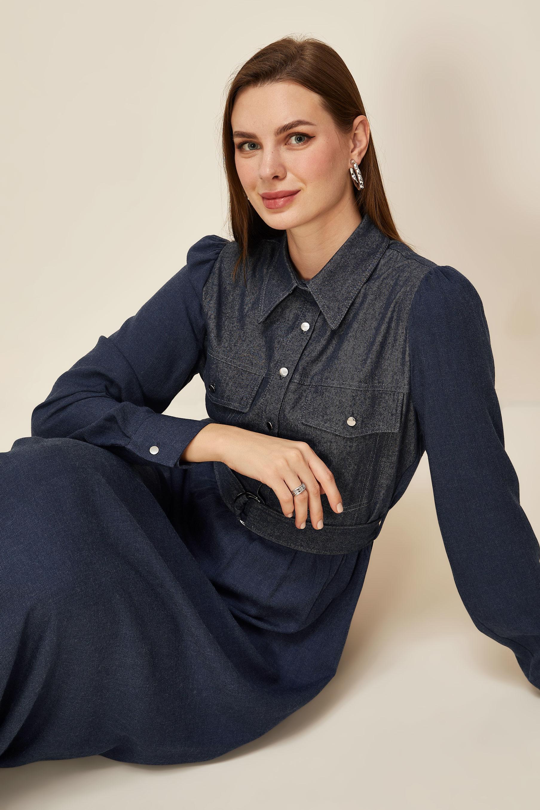 Tesettür giyim LACİVERT 46052 ARENDAL 70037 ELBİSE 38-44 TEK42